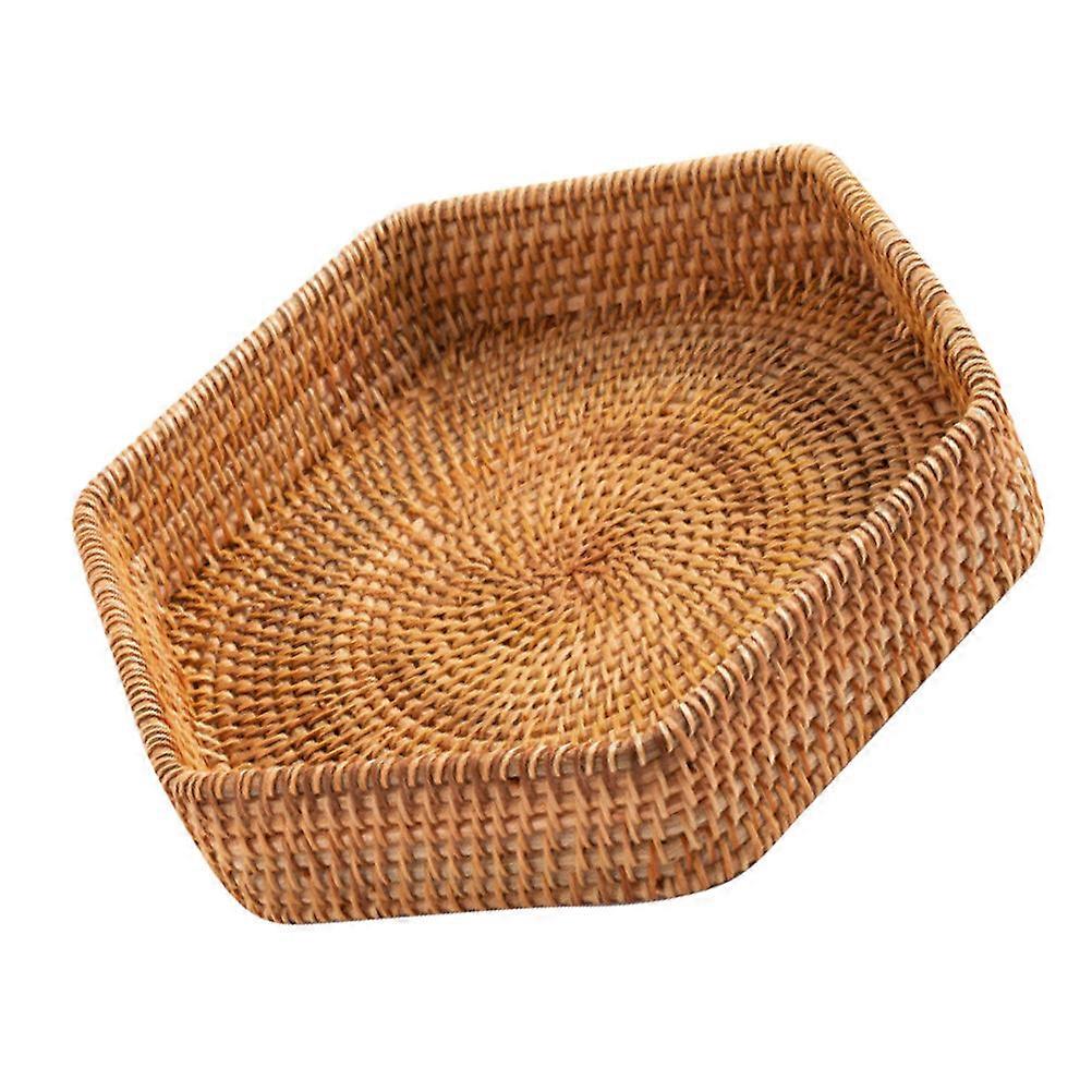 Retro Style Food Serving Tray for Storage Use Made of Synthetic Material in Light Brown Color 7.9 Inches