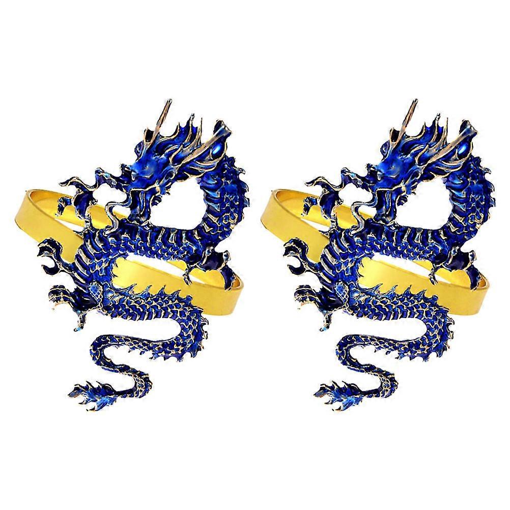 Napkin Ring Holders Dragon Pattern For Gift Recipients 2Pack