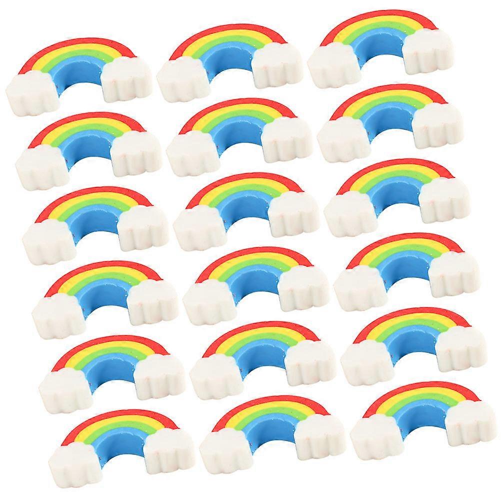 Cute Rainbow Erasers for Office and Classroom Made of TPR Material Multi Color 100 Pieces