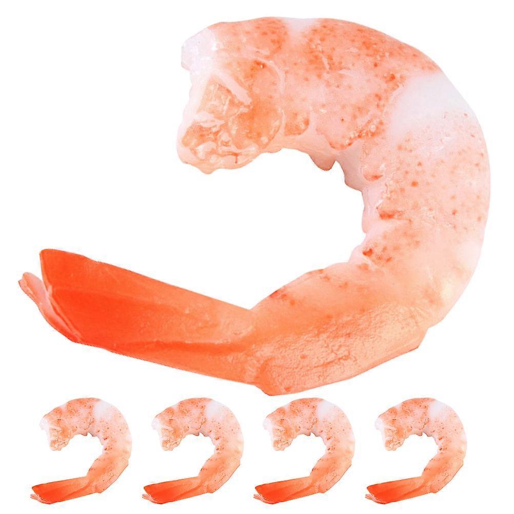 5pcs Realistic Faux Shrimp Food Models for Photography, Decoration, and Display – Lifelike Fake Shrimp Props for Home, Office, Restaurant, and