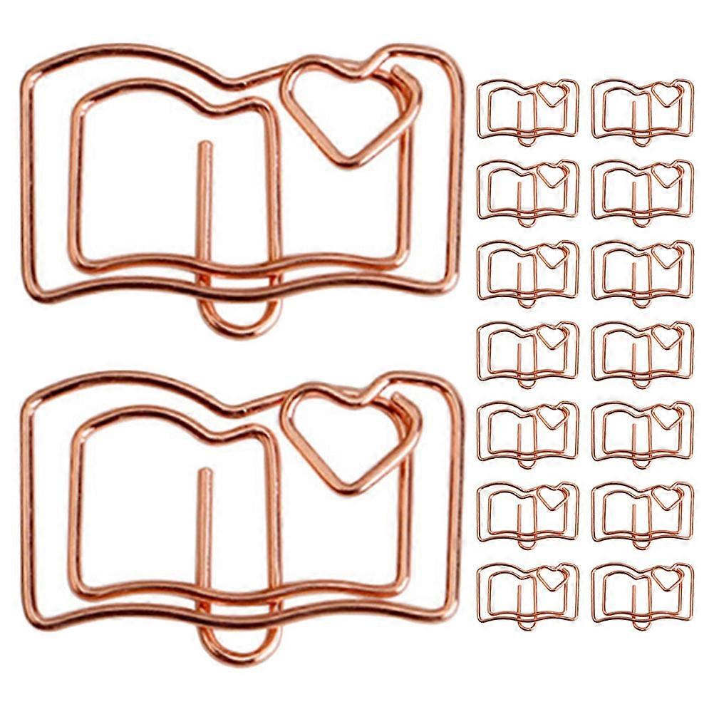 Cute Paperclips Book Shape File Organization Note Securing 3.00X2.00X0.10CM 30Pcs