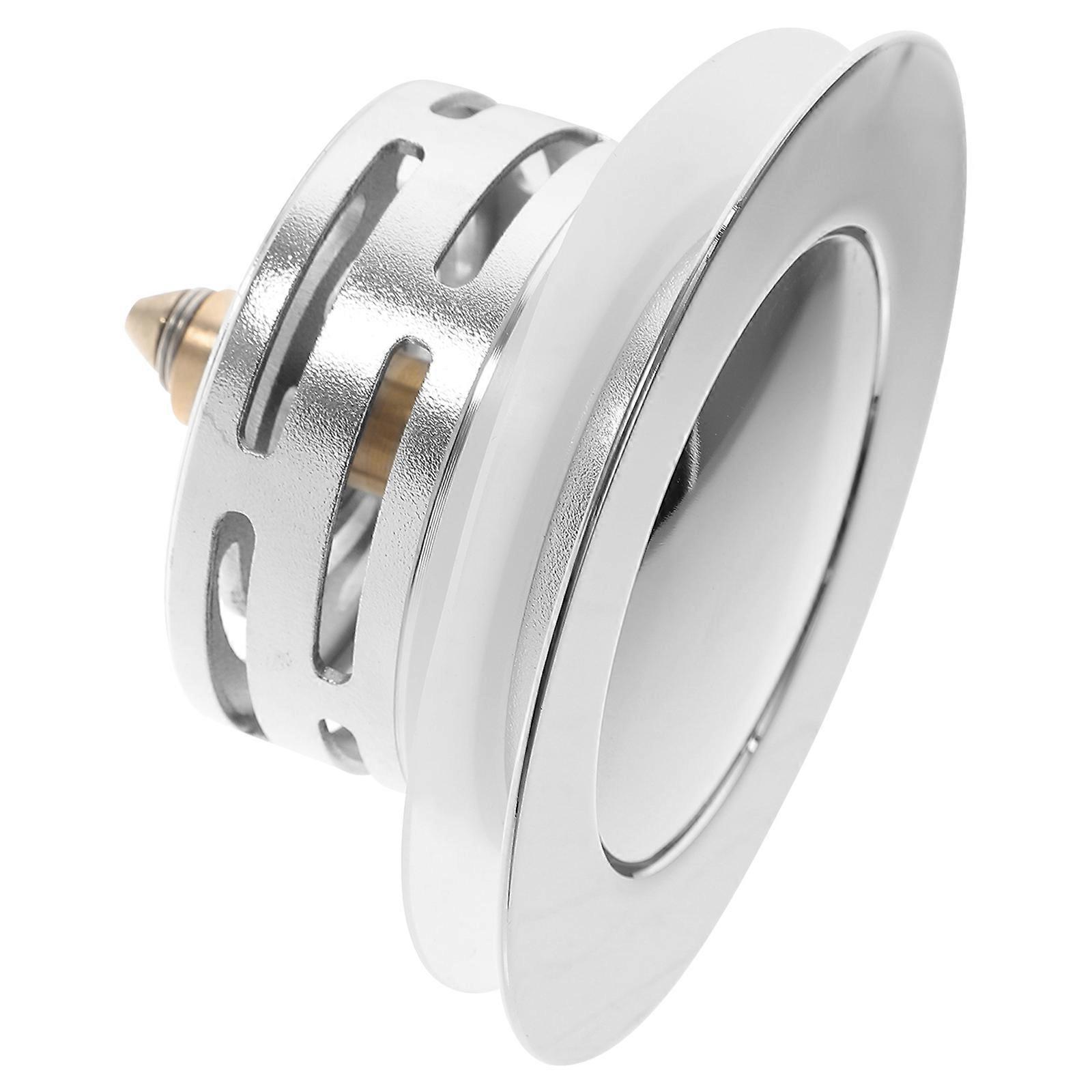 Copper Sink Drain Plug with Excellent Resilience for Basin Use Silver Color