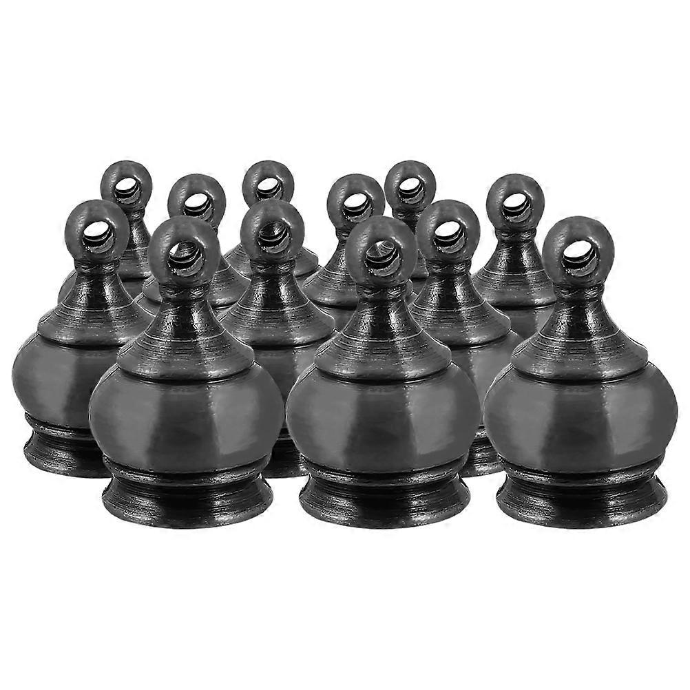 12pcs Black Crown Shaped Lamp Finial Cap M10x1 Thread for Lamp Shades Chandelier Parts