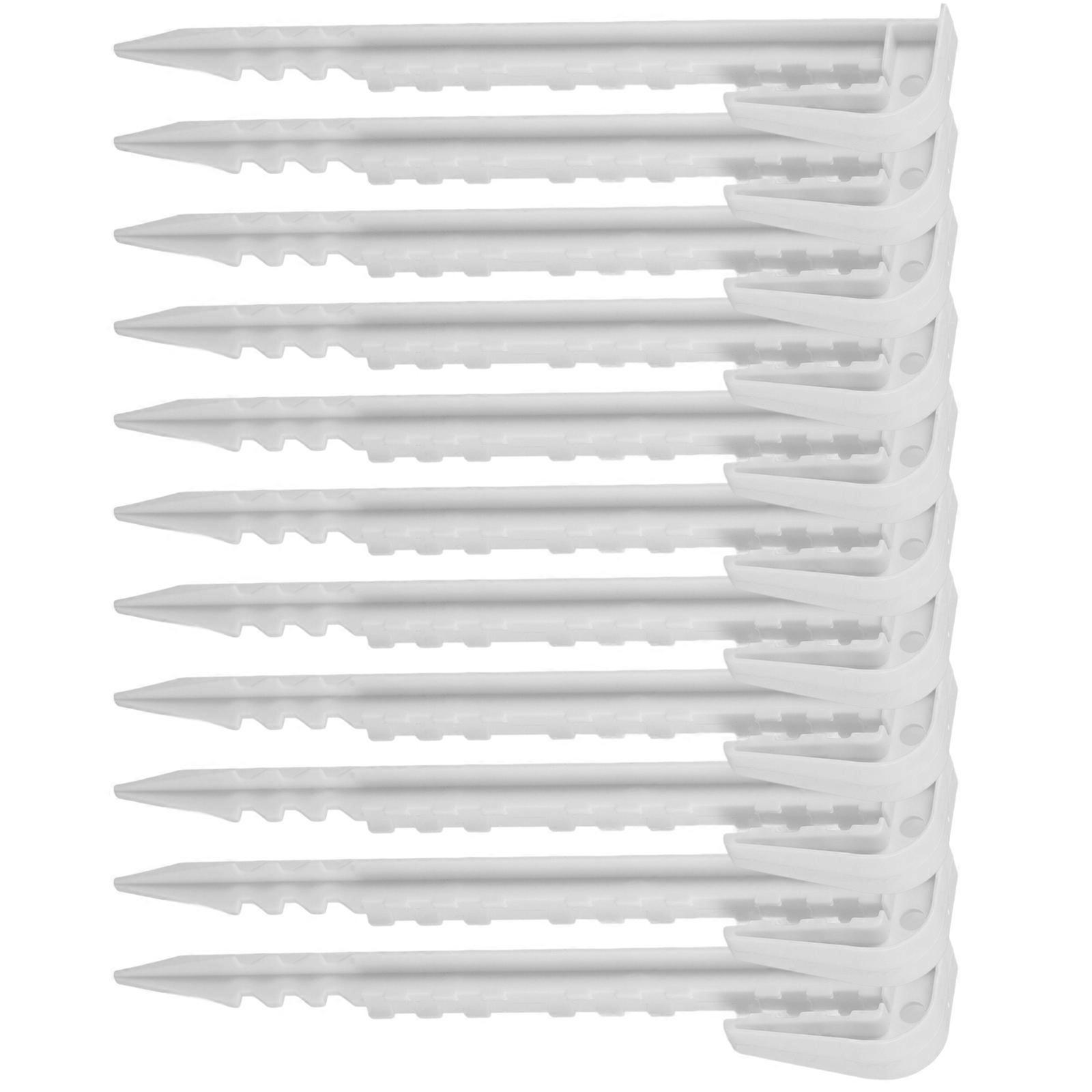Durable Plastic Tent Stakes for Camping Backpacking Gardening White PP Material 20pcs