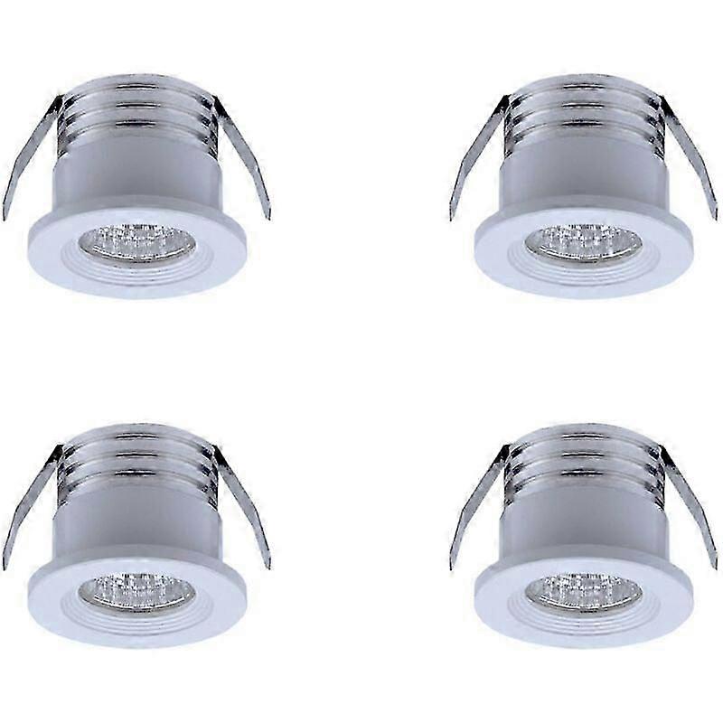 Set van 4 mini LED inbouwspots, 3W warm wit