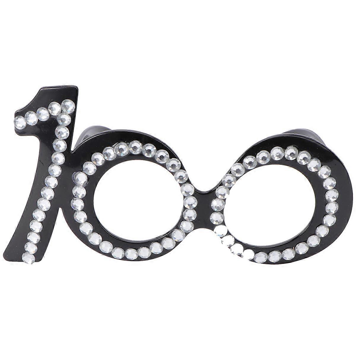 Digital Birthday Glasses Decor for Party Photo Props Lightweight PC+AC Multi Color 1PC