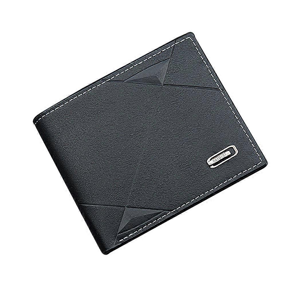 Fashion Men Wallet Black Billfold Wallet Man Gentle And Retro Look 4.7×3.9×0.8in 1Pcs