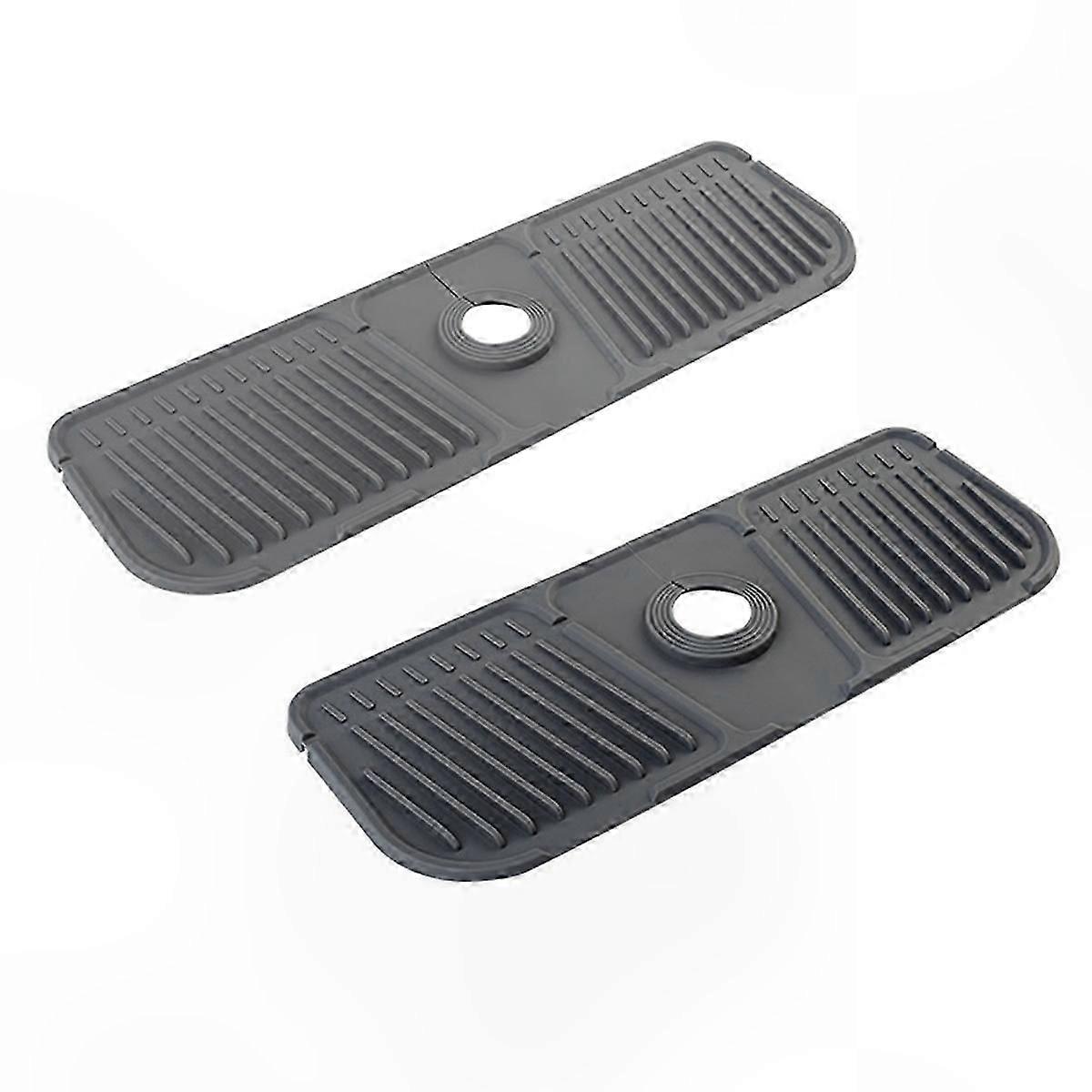 2-حزمة سيليكون صنبور بالتنقيط الحصير ، ماسك المياه الرمادي لصنابير المطبخ