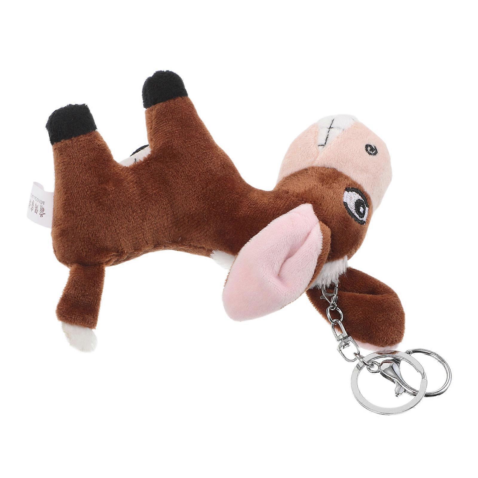 Light Brown Creative Donkey Keyring Stylish Mini Plush Toy Accessory Ideal For Various Occasions Including Parties 1Pcs