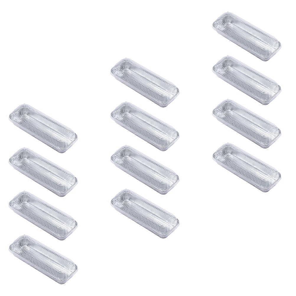 12Pcs Rectangular Aluminum Foil BBQ Boxes With Lids For Parties Simple Design Cooking