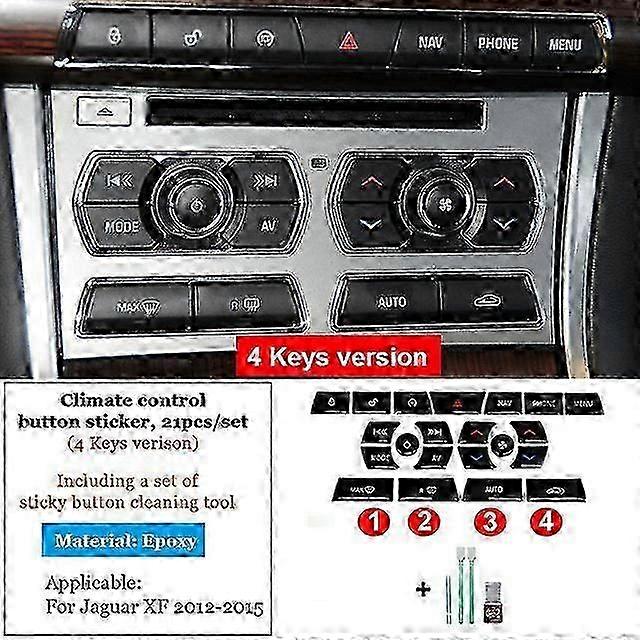 Xf 2012-2015 Button Covers With Ac Switch Decals And Car Interior Accessories