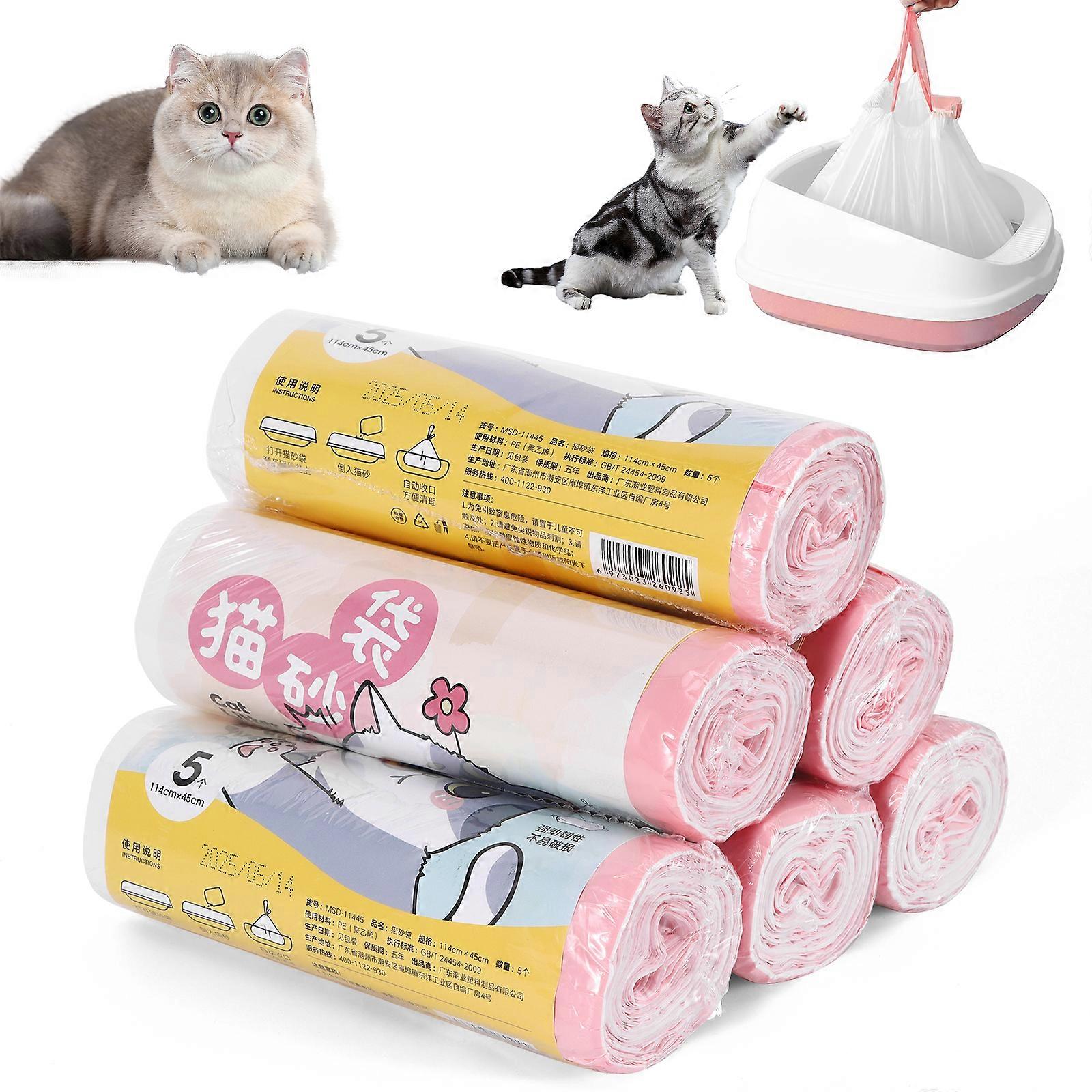 Drawstring Cat Litter Box Cleaning Bags - 114*45cm  (30pcs)