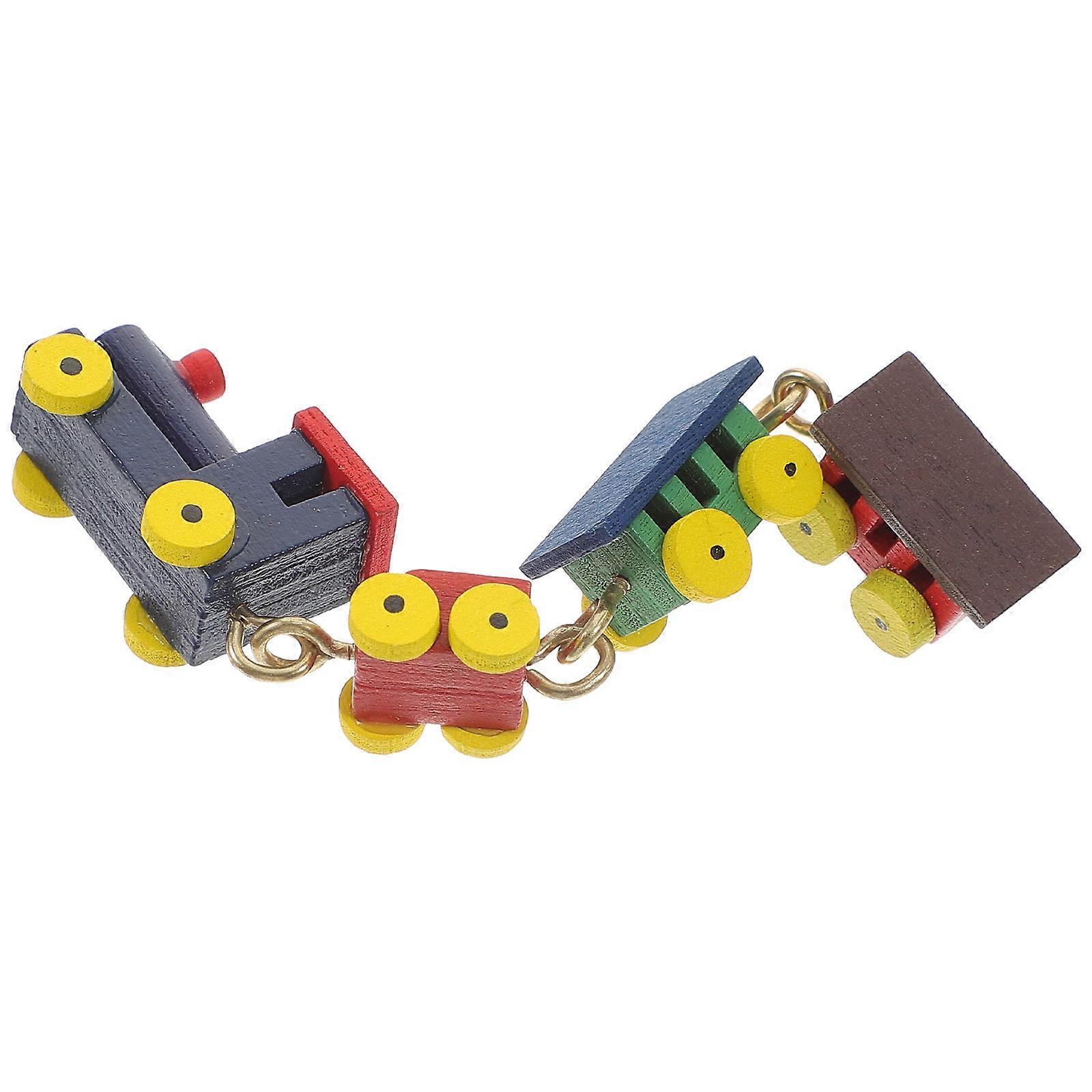 Mini Wooden Train Decor for Dollhouses – Compact Craft Train with Smooth Edges, Ideal for Kindergartens, Shops, and Miniature Enthusiasts