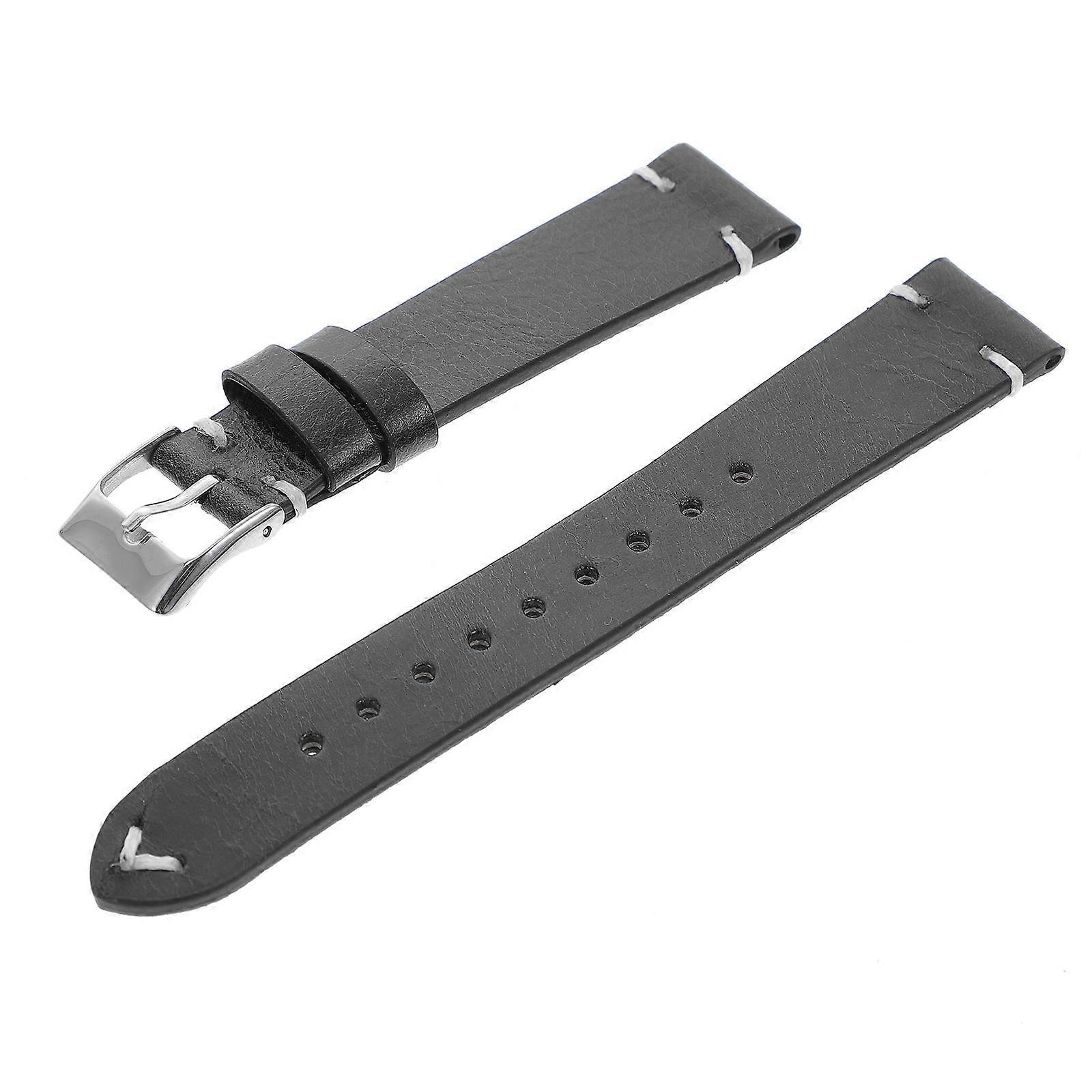 Ultra Thin Adjustable Cowhide Watch Strap for Stylish Watch Use Black 1pc