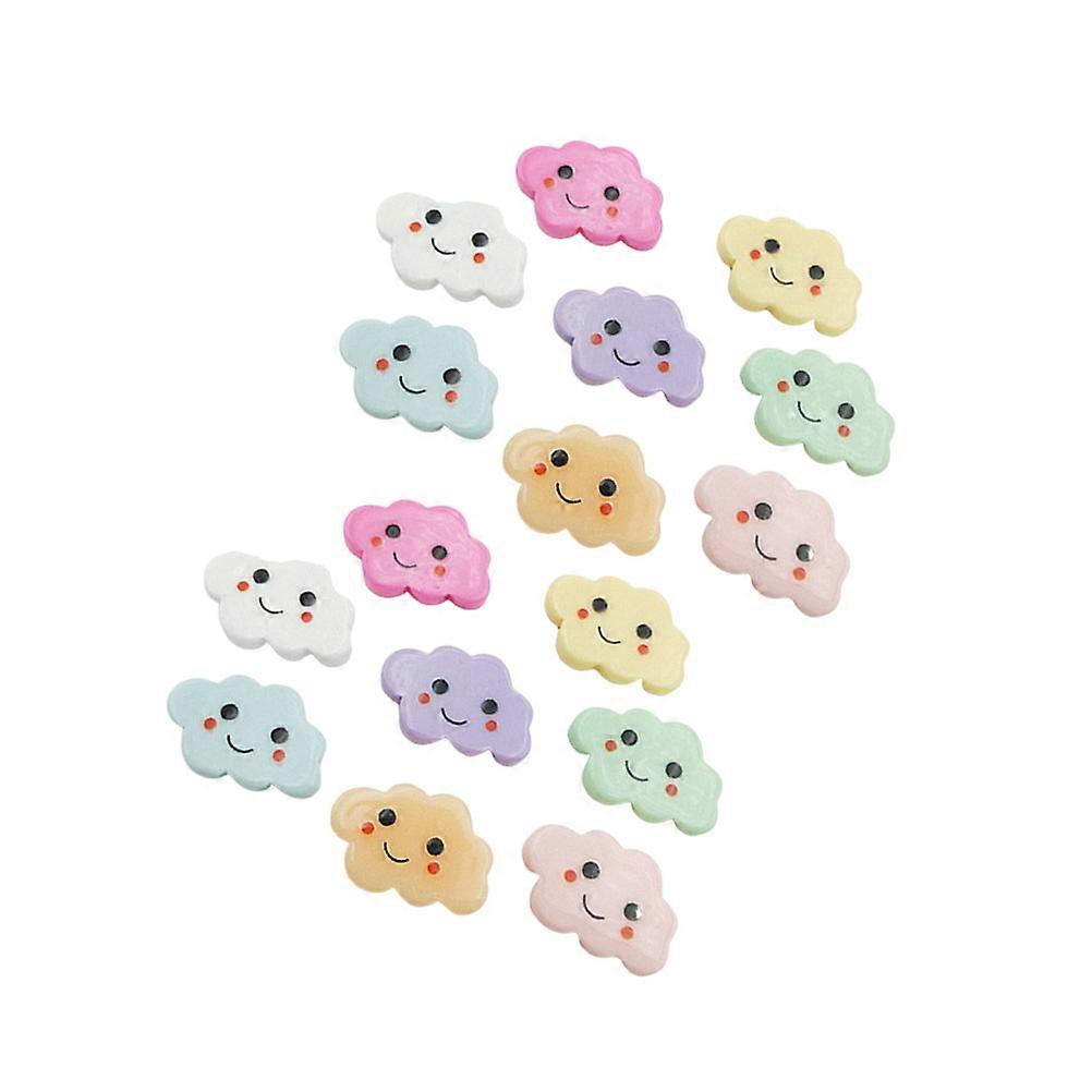 DIY Resin Smiling Cloud Hairpin Accessory for Jewelry Making Assorted Color Cartoon Cloud Shape 40PCS