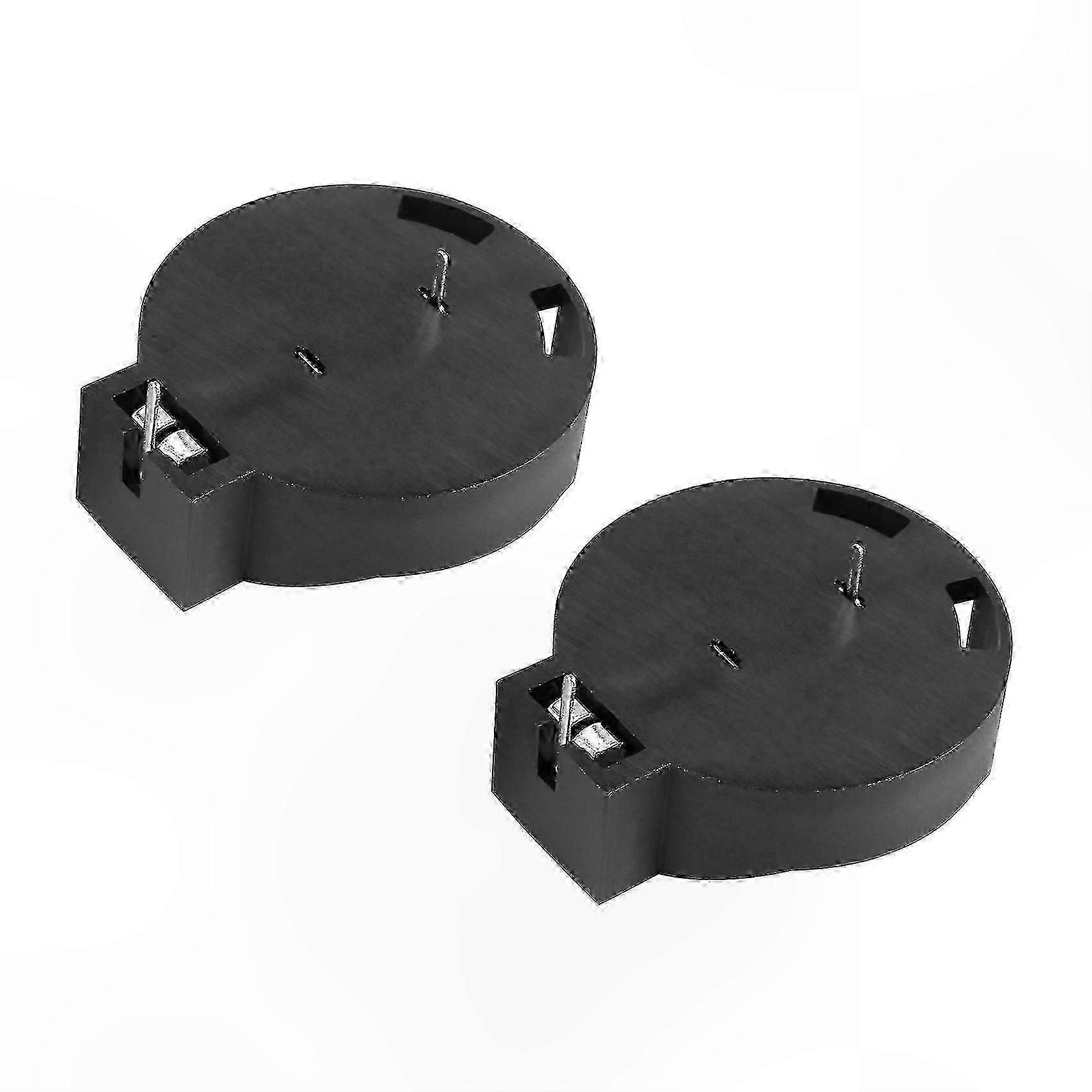 2-Pack CR2450 Battery Holder with 2 Pins, Black Button Cell Case
