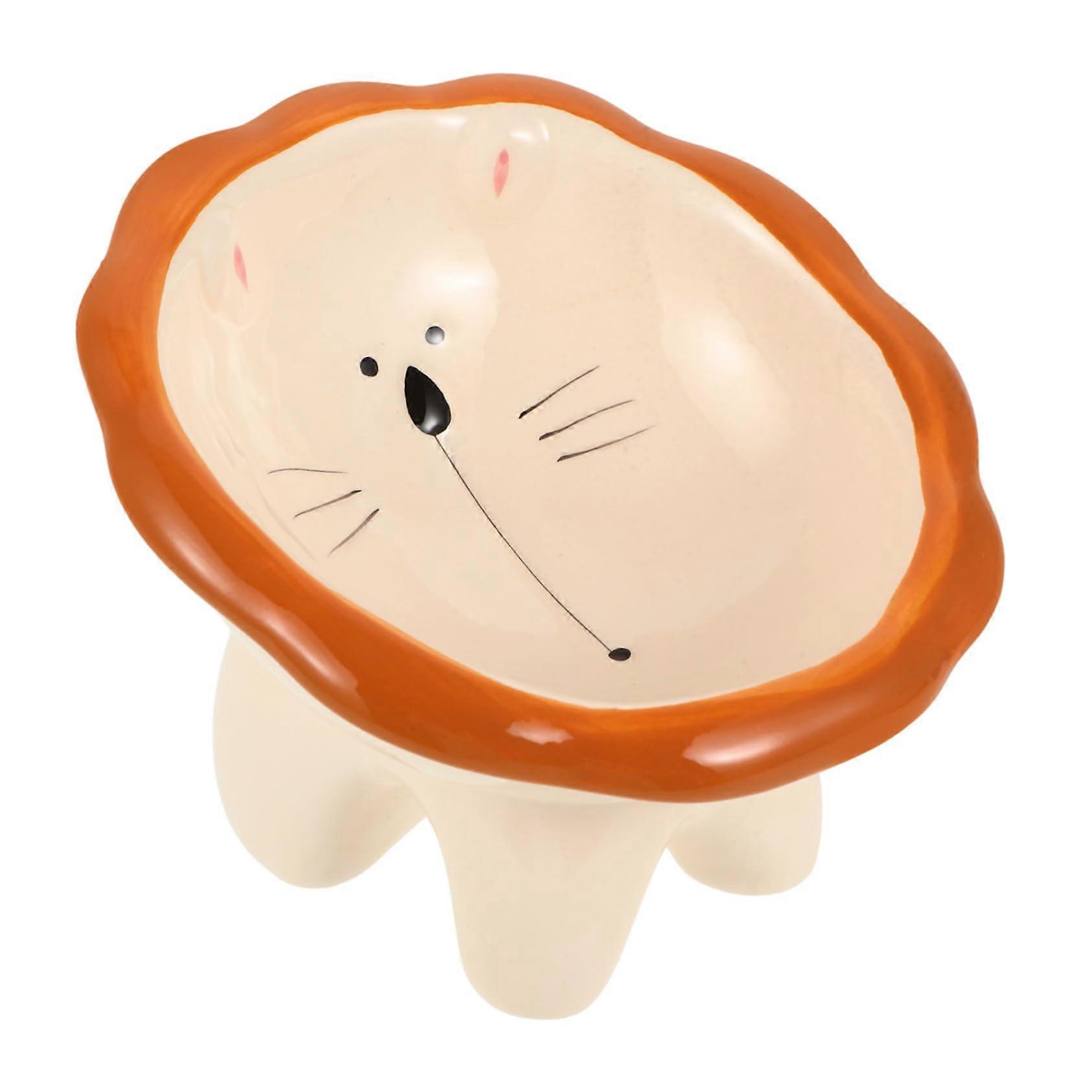 NonSlip Ceramic Cat Bowl with Large Capacity, Fun Cartoon Design for a Pleasant Feeding Experience, Dishwasher Safe