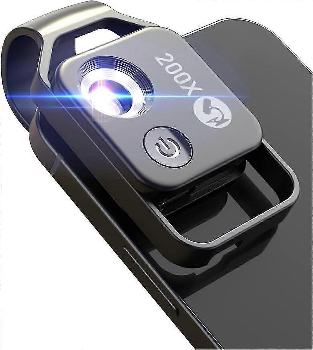 Μικροσκόπιο τηλεφώνου με φακό CPL / LED φως, 200X εξάρτημα κάμερας μικροσκοπίου τσέπης με κλιπ γενικής χρήσης για τα περισσότερα τηλέφωνα iPhone / Andriod