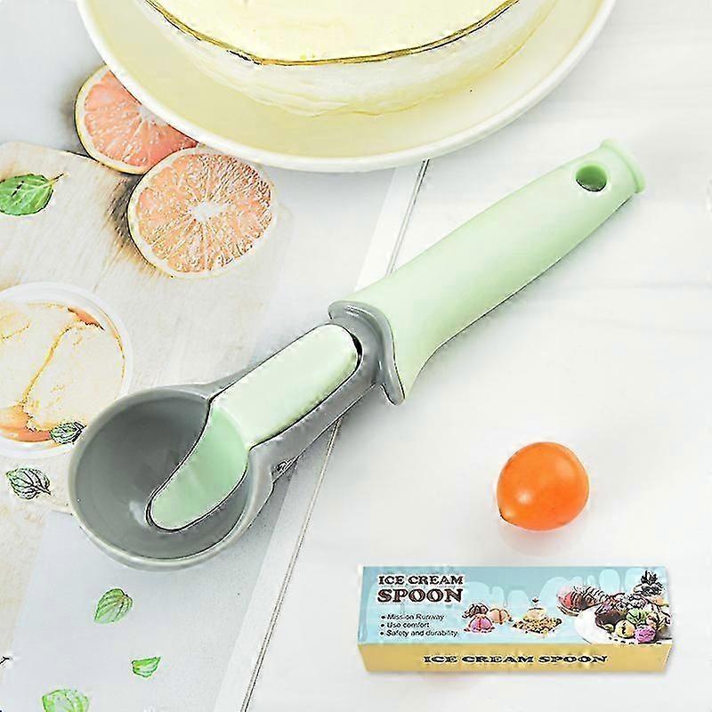 Non-Slip Rubber Handle Ice Cream Scoop with Trigger, Durable Plastic Cookie Scoop for Jelly, Fruit, and Yogurt Serving Tools