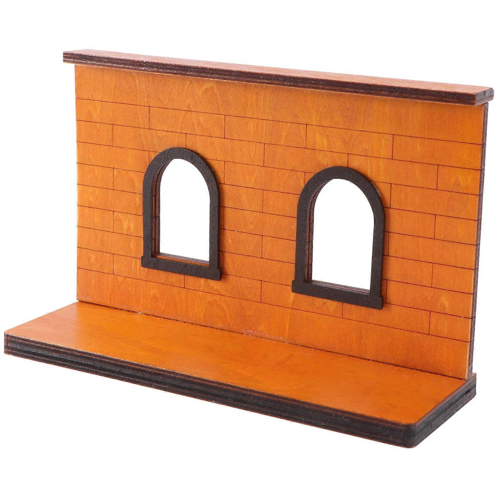 Light Brown Plastic Mini House Adornment Simulation Accessory Durable Decoration 1pc