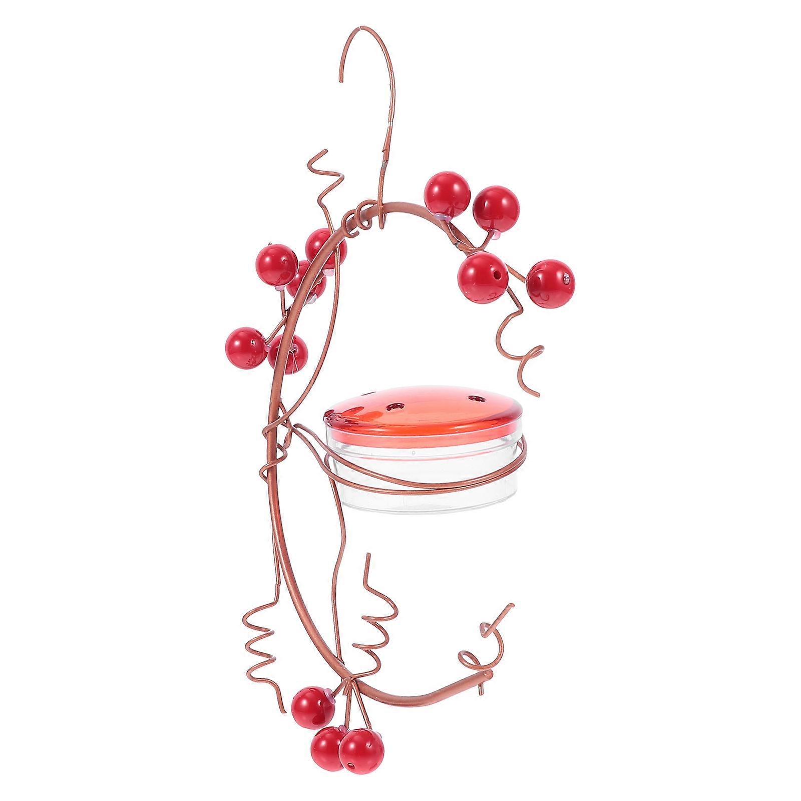 Mangeoire à oiseaux suspendue pour jardin, distributeur de nourriture pour oiseaux rouge