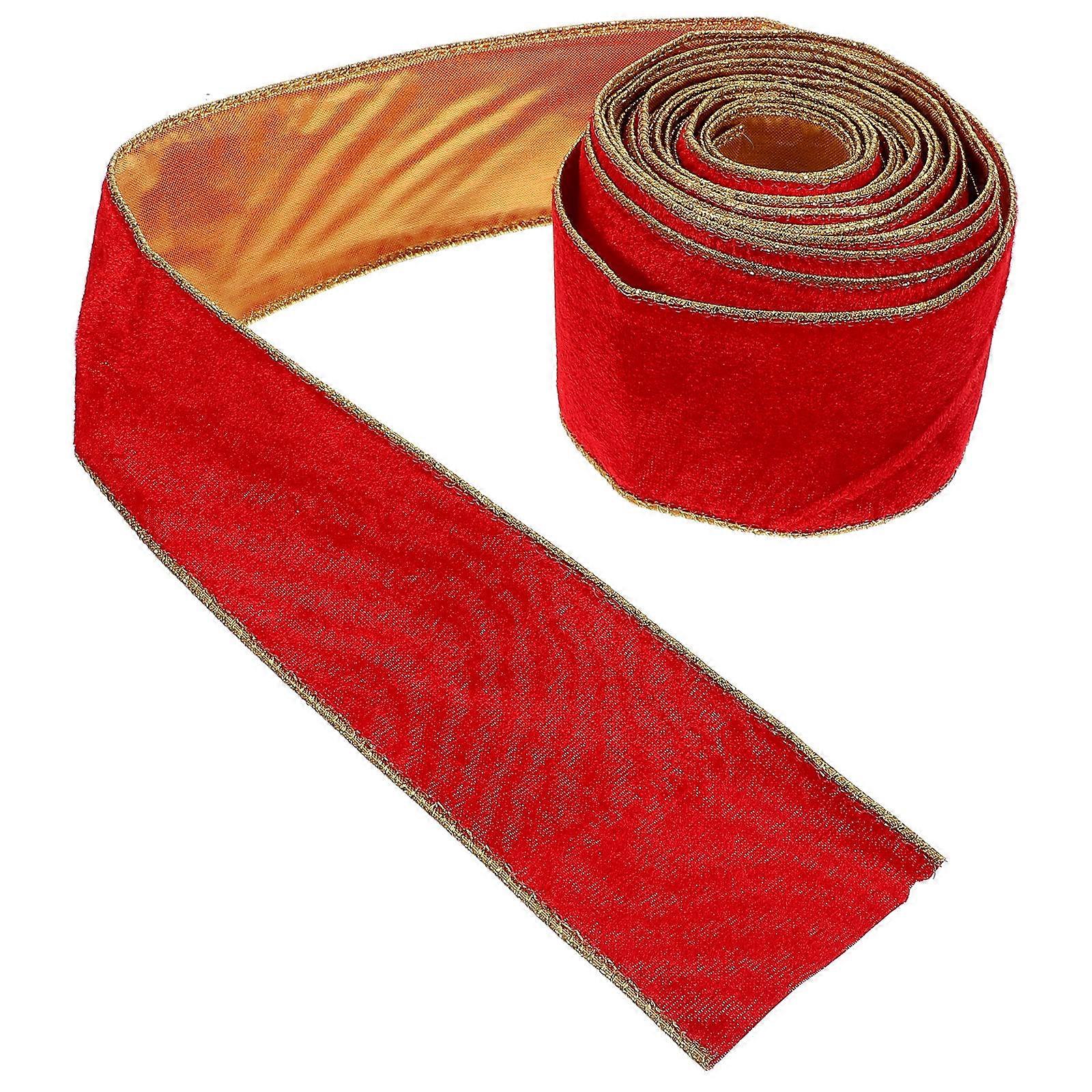 Cuttable Delicate Gift Ribbon For Festival And Holiday Decorations 5 Meters Red Polyester Wrapping 1 Roll