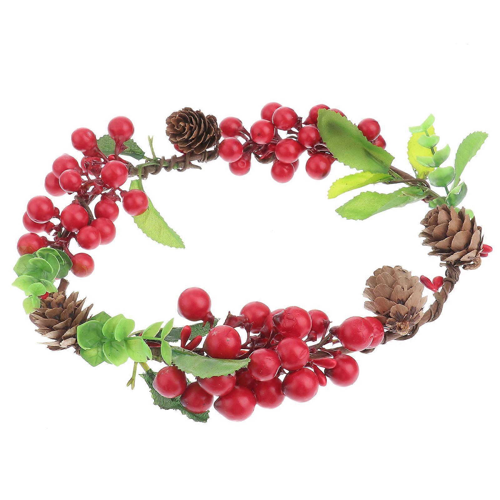 Flower Garland Headband Photography Props Decoration Red Crown Shape Elegant 1Set