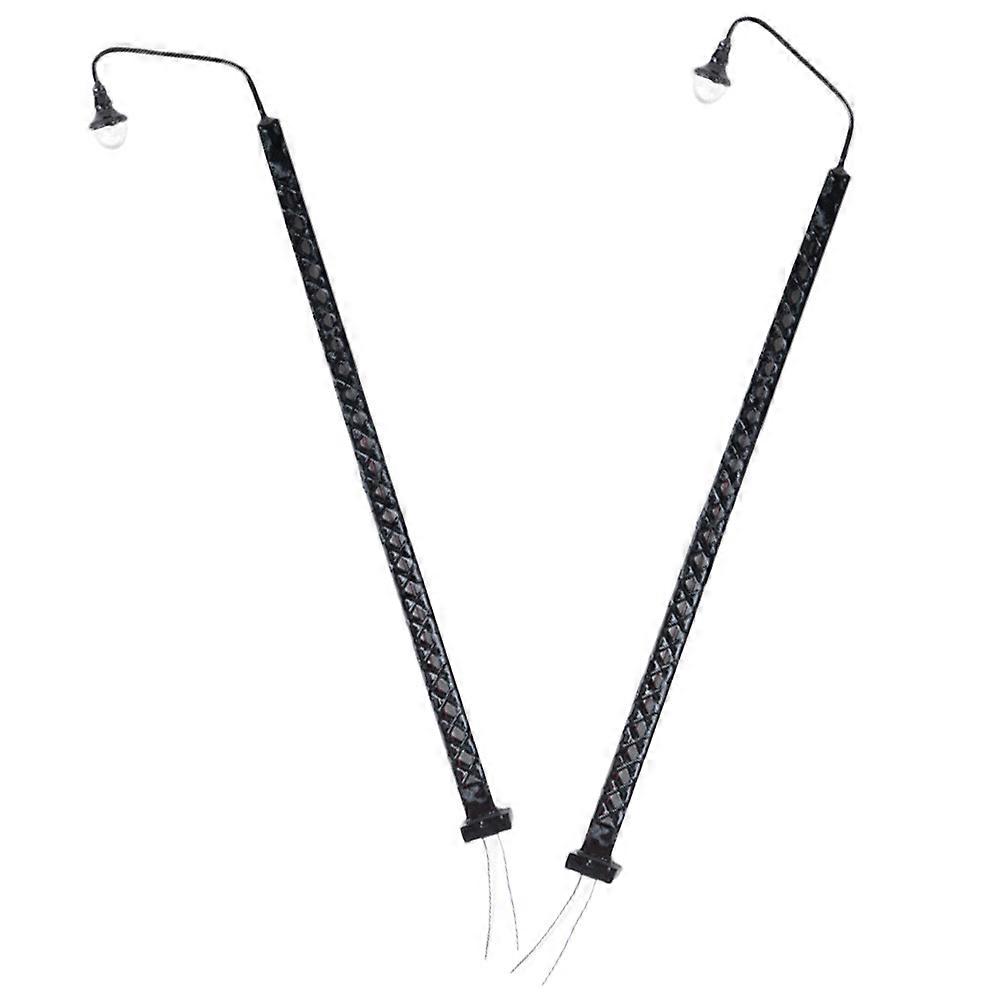Model Railway Lighting Lamp For Mini House Setting With J-type Design 5.42X1.18X0.20in 2Pcs