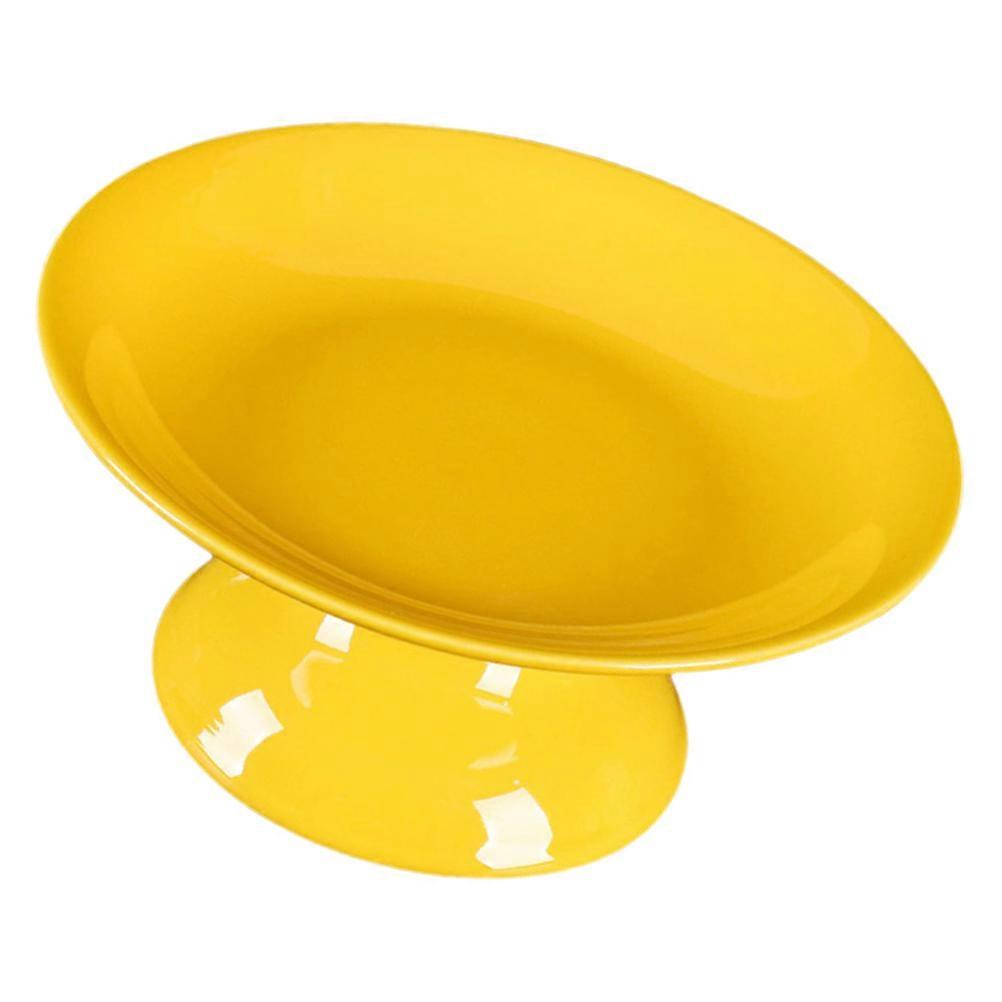 Yellow Ceramic Offering Plate for Home Use Vintage Appearance Smooth and 7.8 Inches