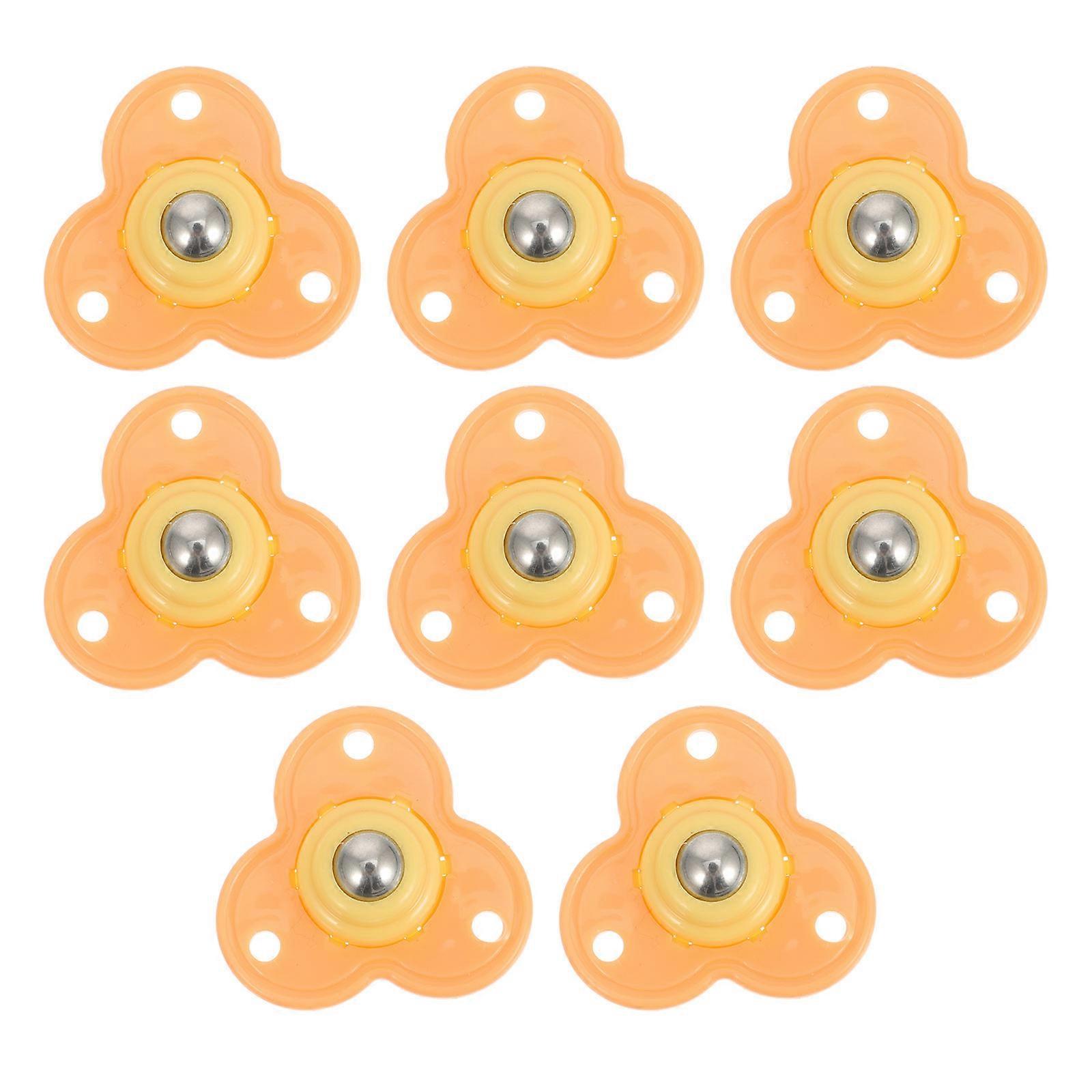 Self Adhesive Caster Wheels 8Pcs Round Wheels For Furniture Wheel And DIY Accessory In Orange Color Designed For Smooth And Flat Surfaces