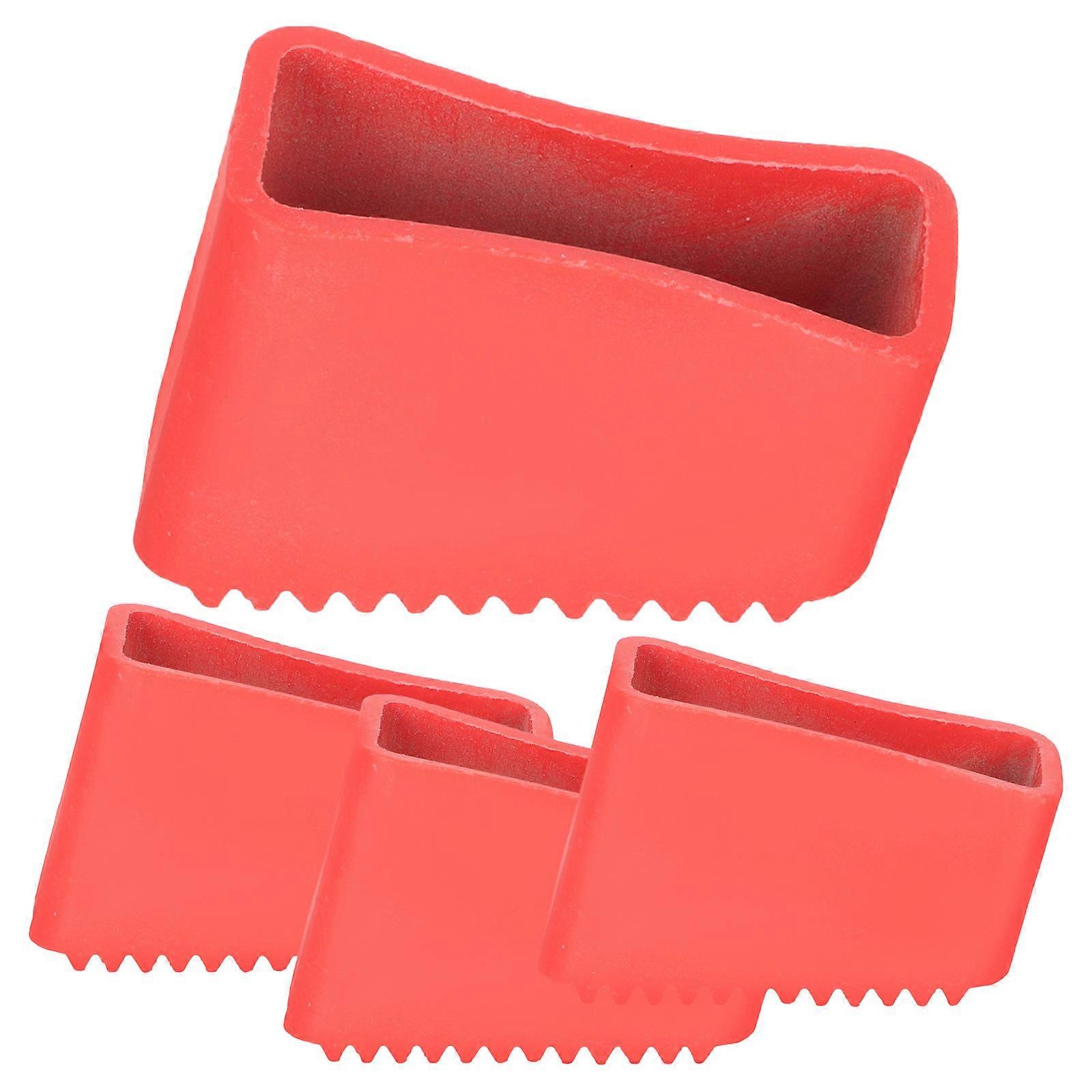 Step Ladder Rubber Feet Non-Slip Pads Cover For Home Use Red Rubber Material 4Pcs