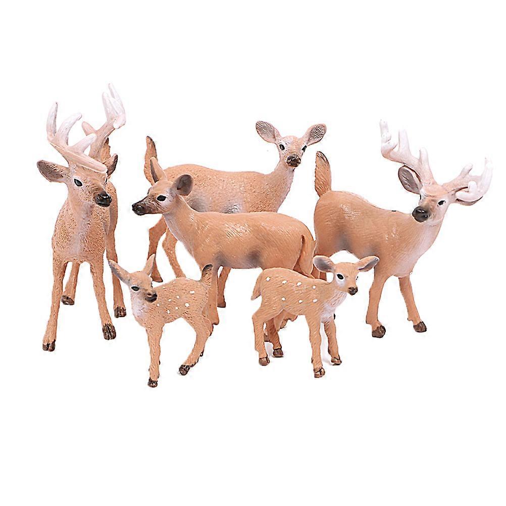 Artificial Deer Model Christmas Ornament For Home Users 10.5X5.3X10Cm Decorative 6Pcs