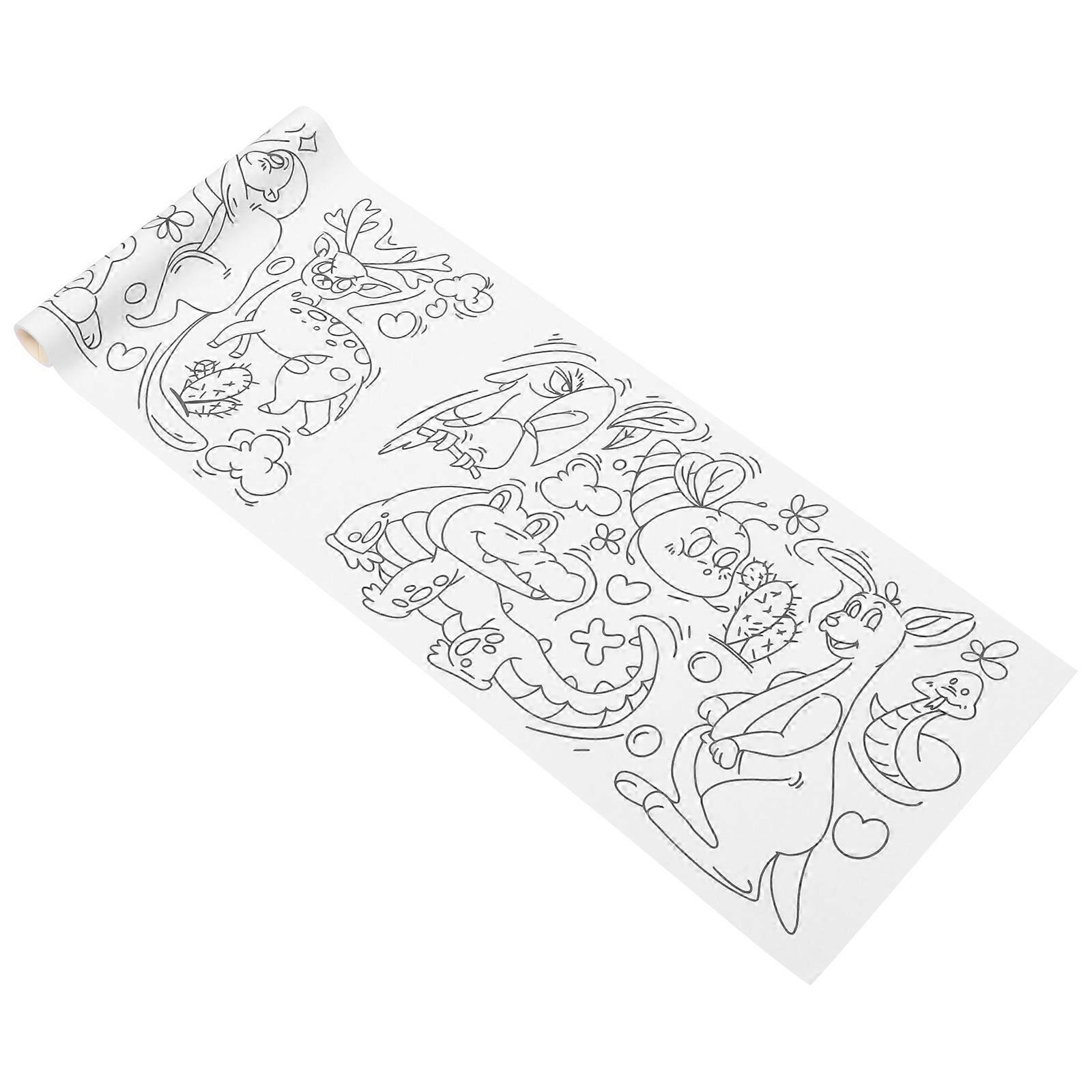 1 Roll Animal Series Sticky Drawing Paper for Coloring Wall Posters   Creative Play & Imagination Development
