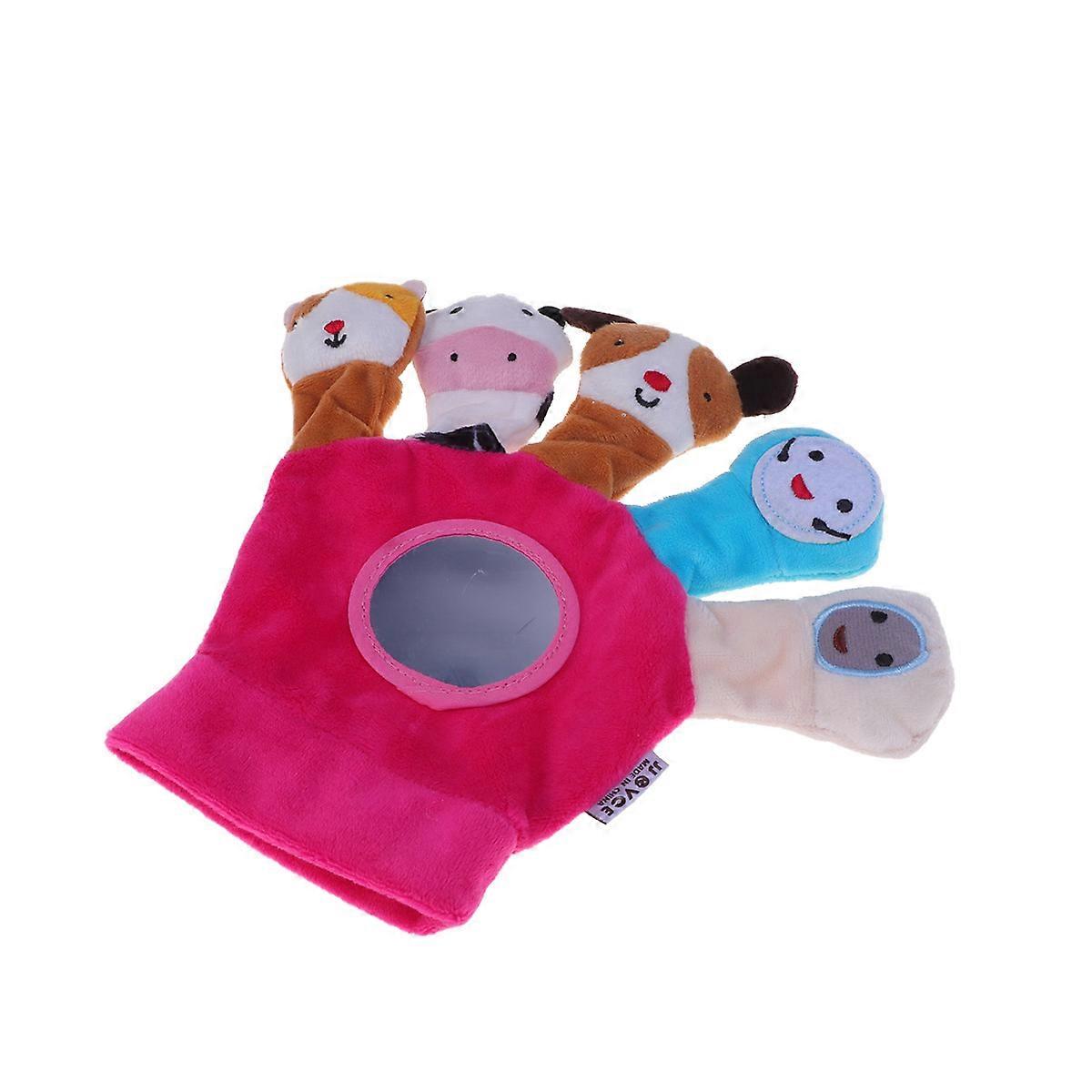 Baby Hand Puppet Plush Toy For Baby Newborn In Rosy Color Ideal For Christmas Party Activities 1Pcs