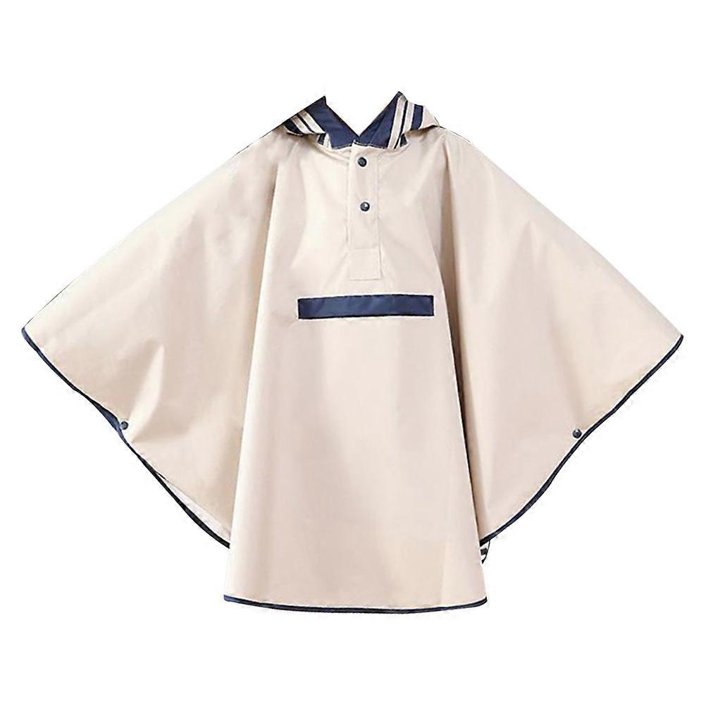 Beige Kids Raincoat Lightweight Waterproof Nylon Rainwear with Stylish Pattern for Outdoor Use Size 46