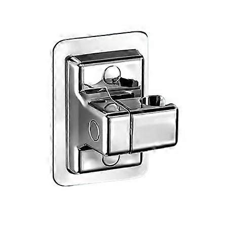 Adjustable Shower Head Holder, Wall-Mounted, Self-Adhesive Bathroom Accessory, Silver Color, 1 Piece