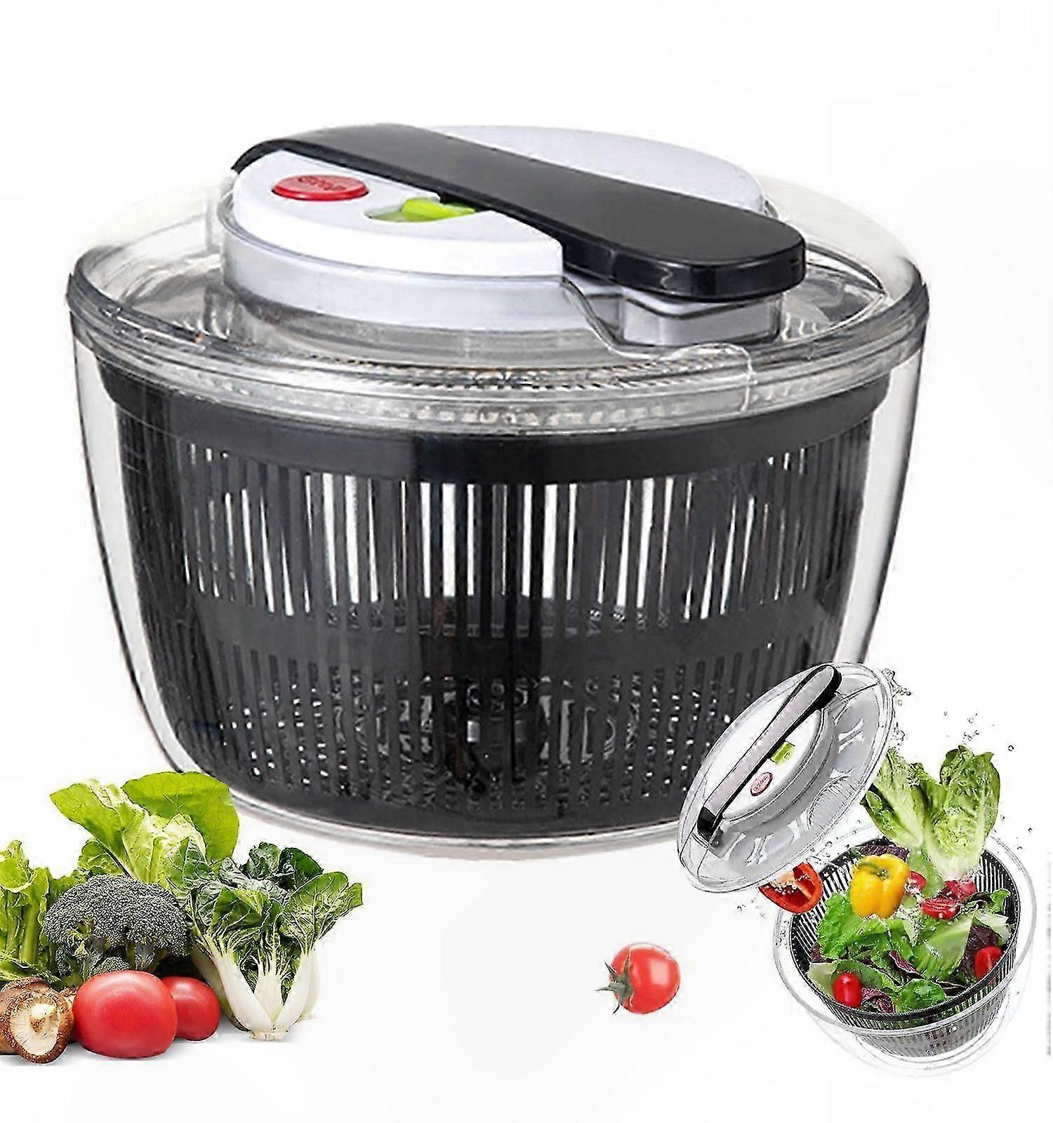 3L Multi-Function Salad Spinner and Dehydrator with Pressure Control for Cleaning and Drying Produce