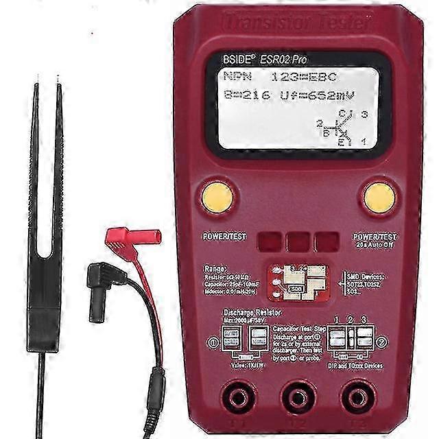 2025 Multi-purpose transistor esr/smd tester esr02pro smart diode triode capacitance resistor meter lcd meter mos/pnp/npn test