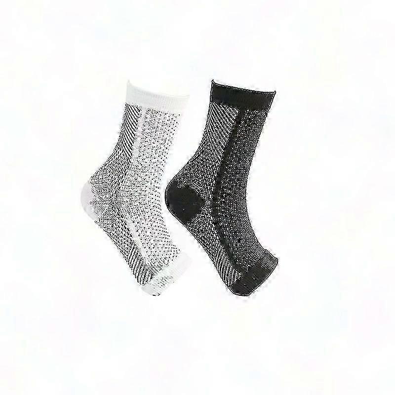 2 Pairs Neuropathy Compression Socks for Ankle & Arch Support - Pain Relief Socks
