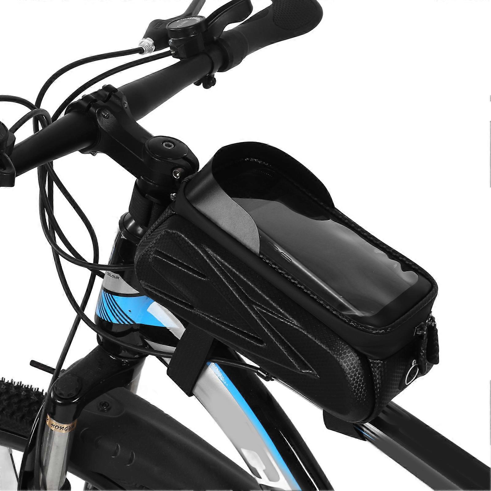 Waterproof Bike Front Frame Bag Touch Screen Phone Pouch <7.2in
