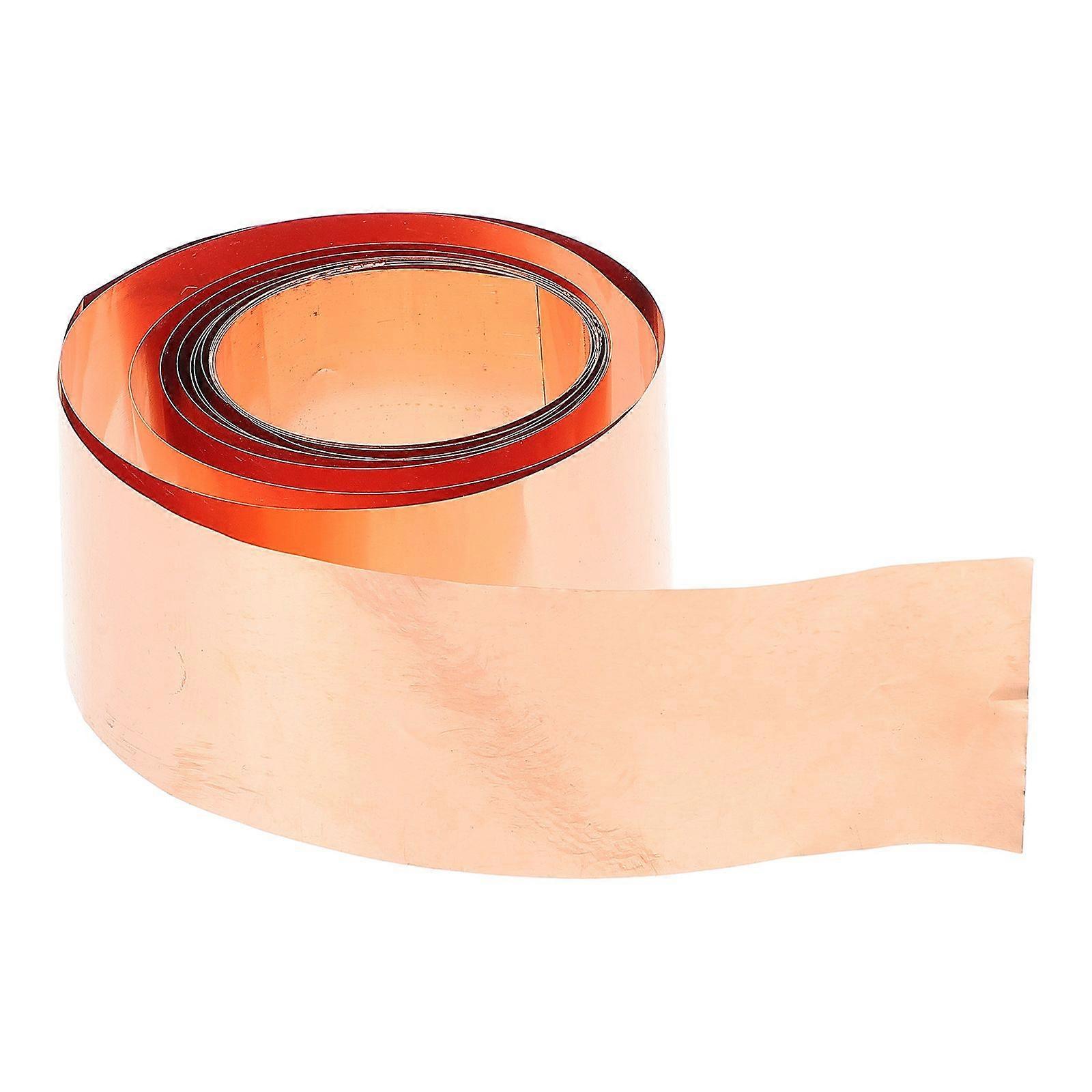 1 Roll Copper Sheet Copper Foil Sheet Roll Electrical DIY Projects Copper Material with Excellent Conductivity and Durability for Crafting and Repairs
