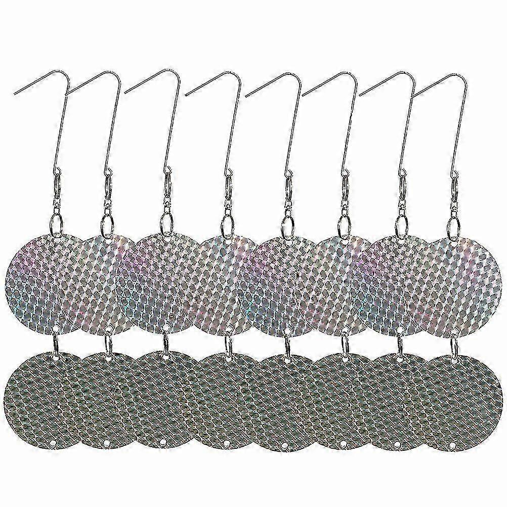 8Pcs   Reflective Rhombus Flakelet Bird Repellent Reflective Scare Wafer Hanging Decor Deterrent Control Device for Woodpeckers and Pigeons-FCY