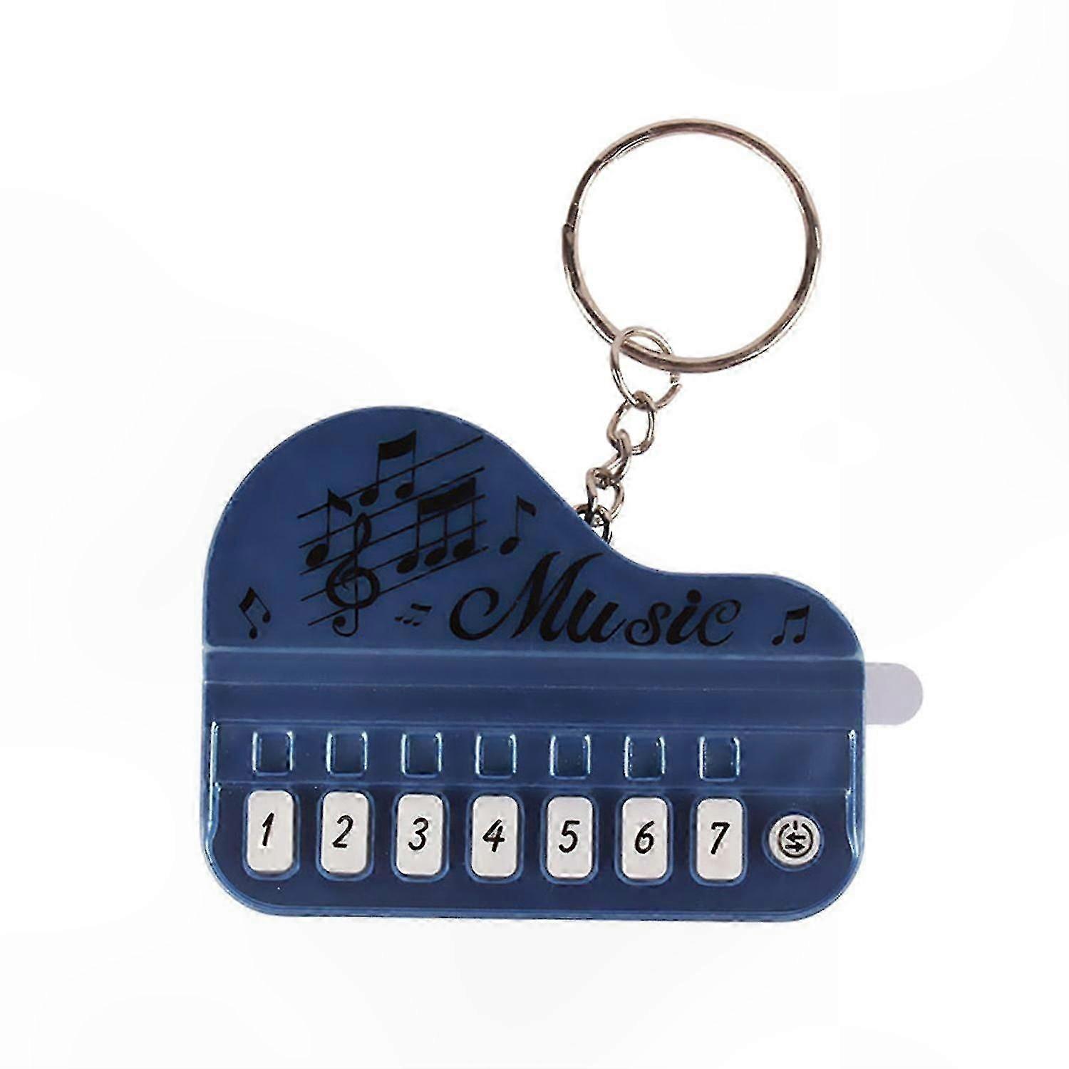 Mini Electronic Piano Keychain with 8 Keys Light-Up Feature Cartoon Couple Design Exquisite Musical Pendant Accessory