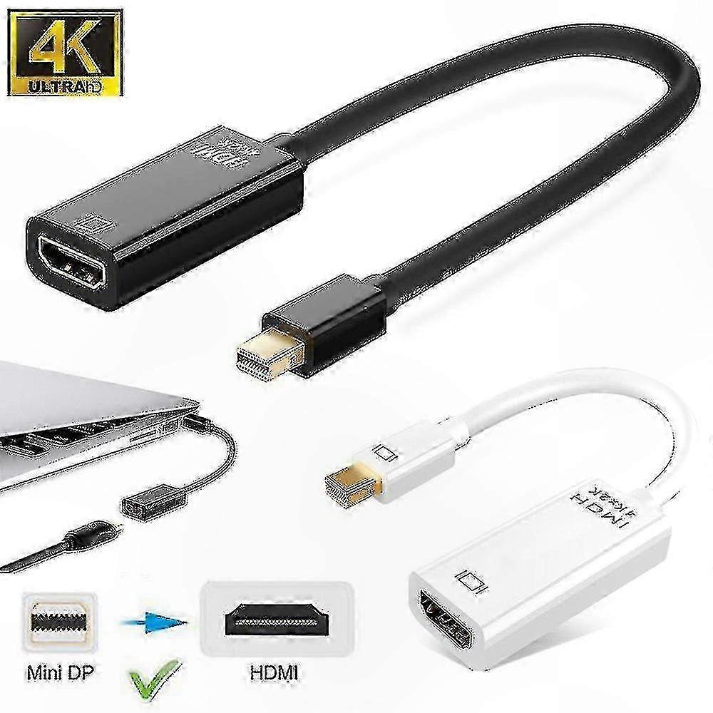 4K Mini DisplayPort to HDMI Adapter Cable for Laptop, PC, and HDTV Connection