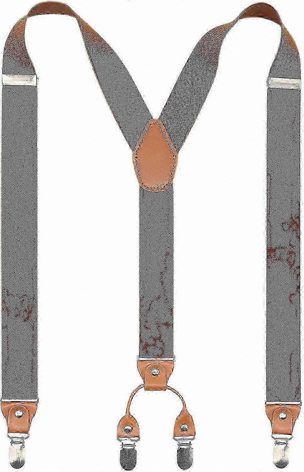 Adjustable Y-Back Wide Elastic Suspenders with 4 Metal Clips for Men and Women, Versatile Style for Casual and Formal Occasions