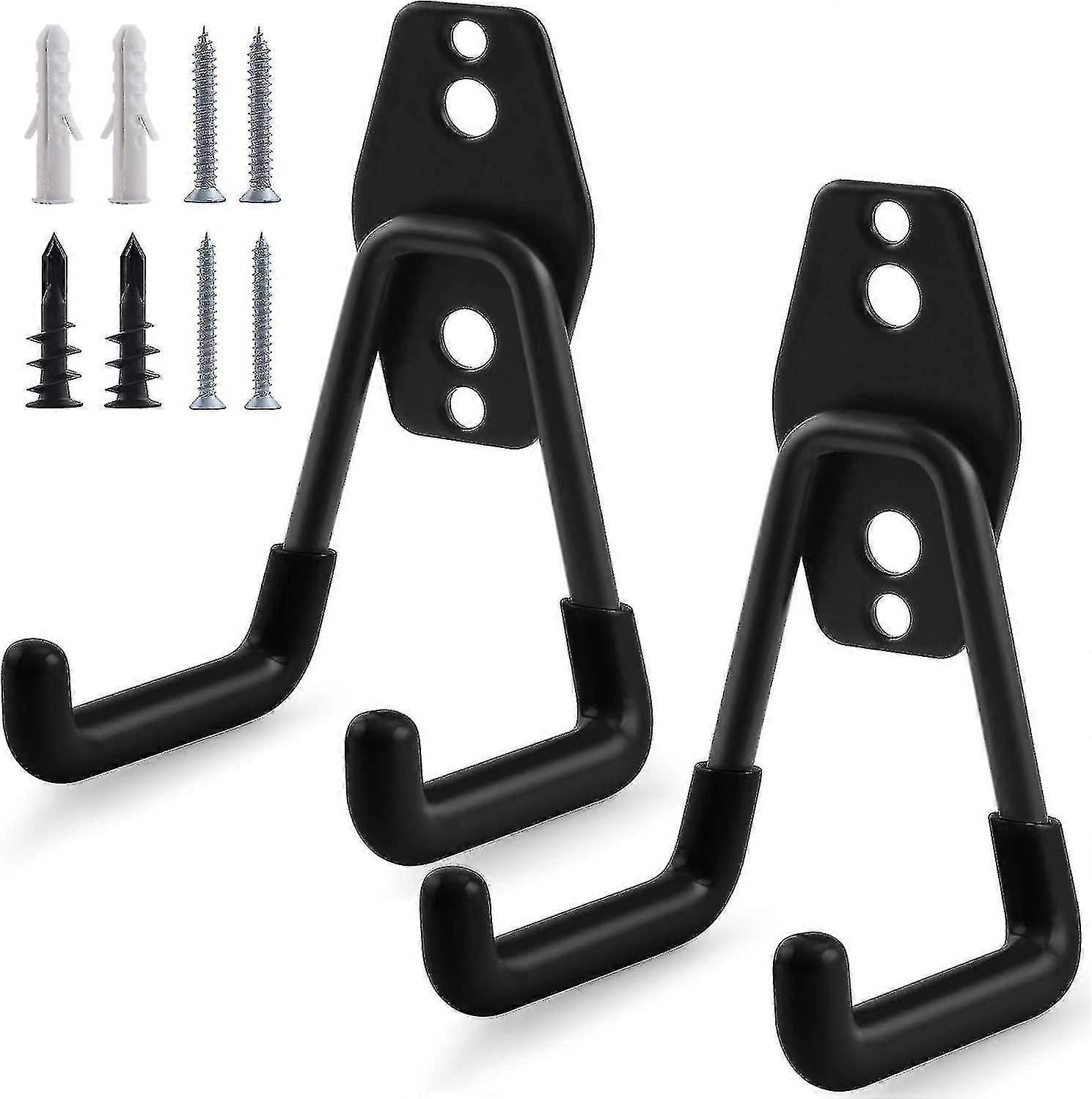 2 Pack Garage Storage Utility Hooks, Garage Garden Tool Organizer, Hanging Utility Wall Mount Hooks, Heavy Duty U-hooks Tool Storage Organizer