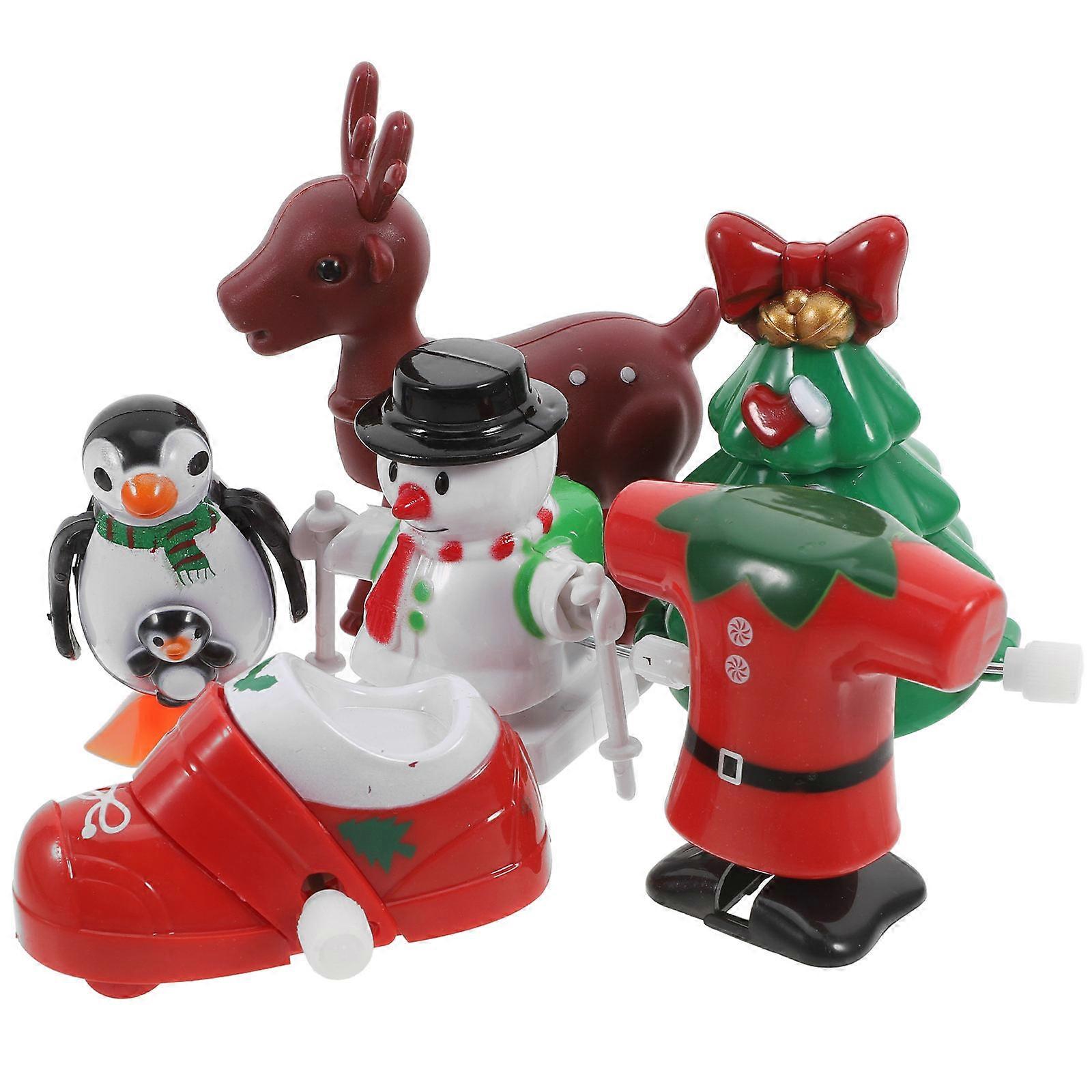 6 Pcs Christmas Wind Up Flipping Snowman, Jumping Tree & Festive Characters – Fun Party Favors & Goody Bag Fillers