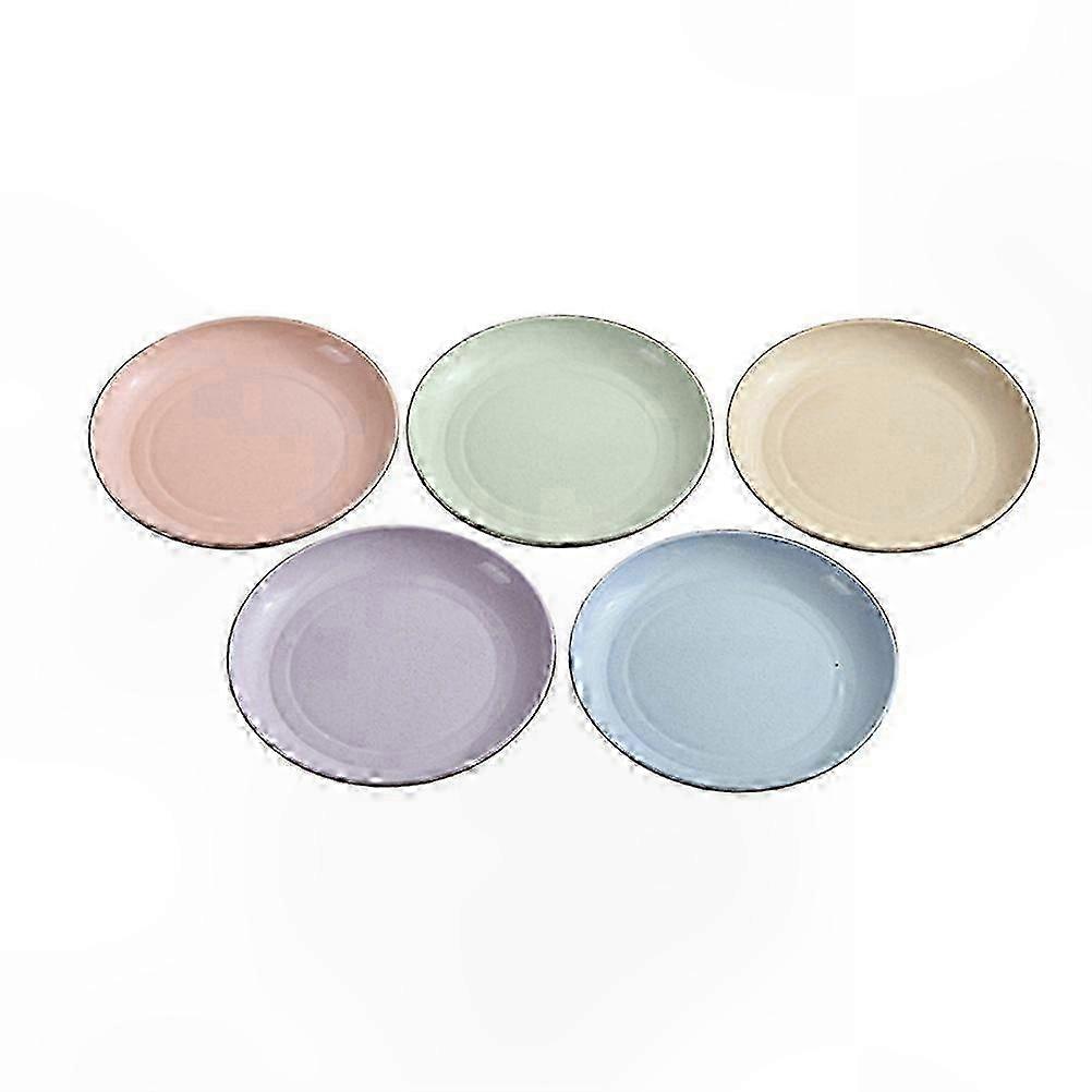 Set of 5 Wheat Straw Plates, Eco-Friendly Dinnerware, Assorted Colors, Lightweight & Durable