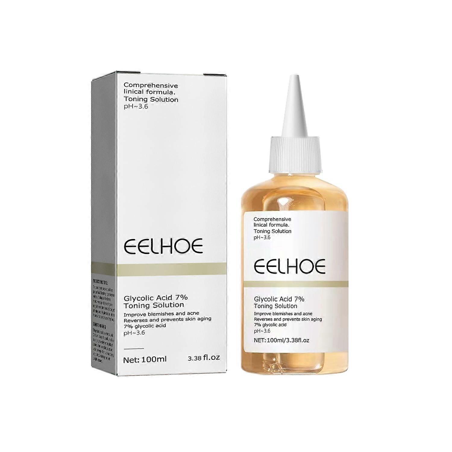 1-6x EELHOE 100ml 7% Glycolic Acid Toner Pore Minimizing Toner for Exfoliating Face, Acne Scars Pore