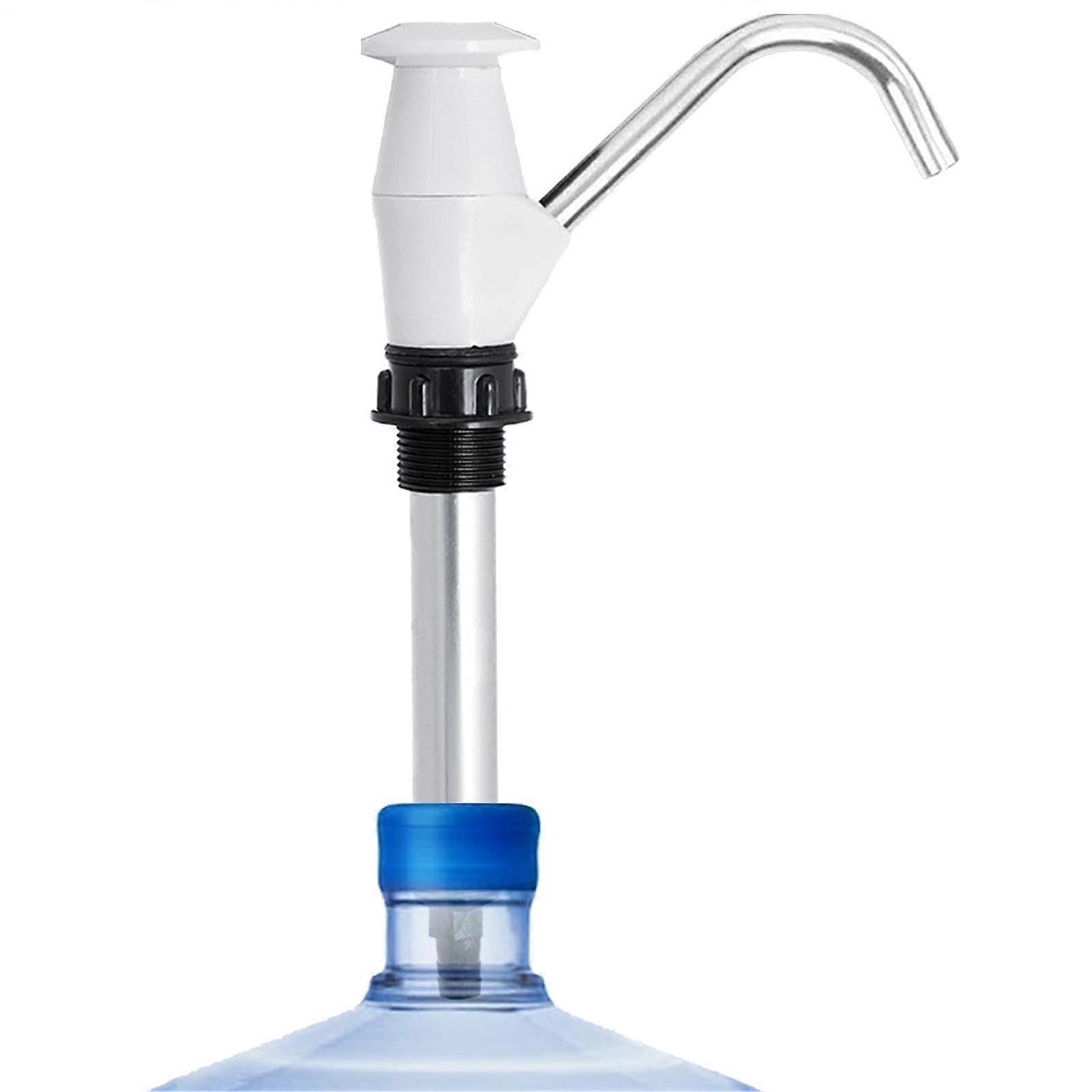 Manual Hand Pump for Water Bottles, Portable Water Dispenser Tap, White
